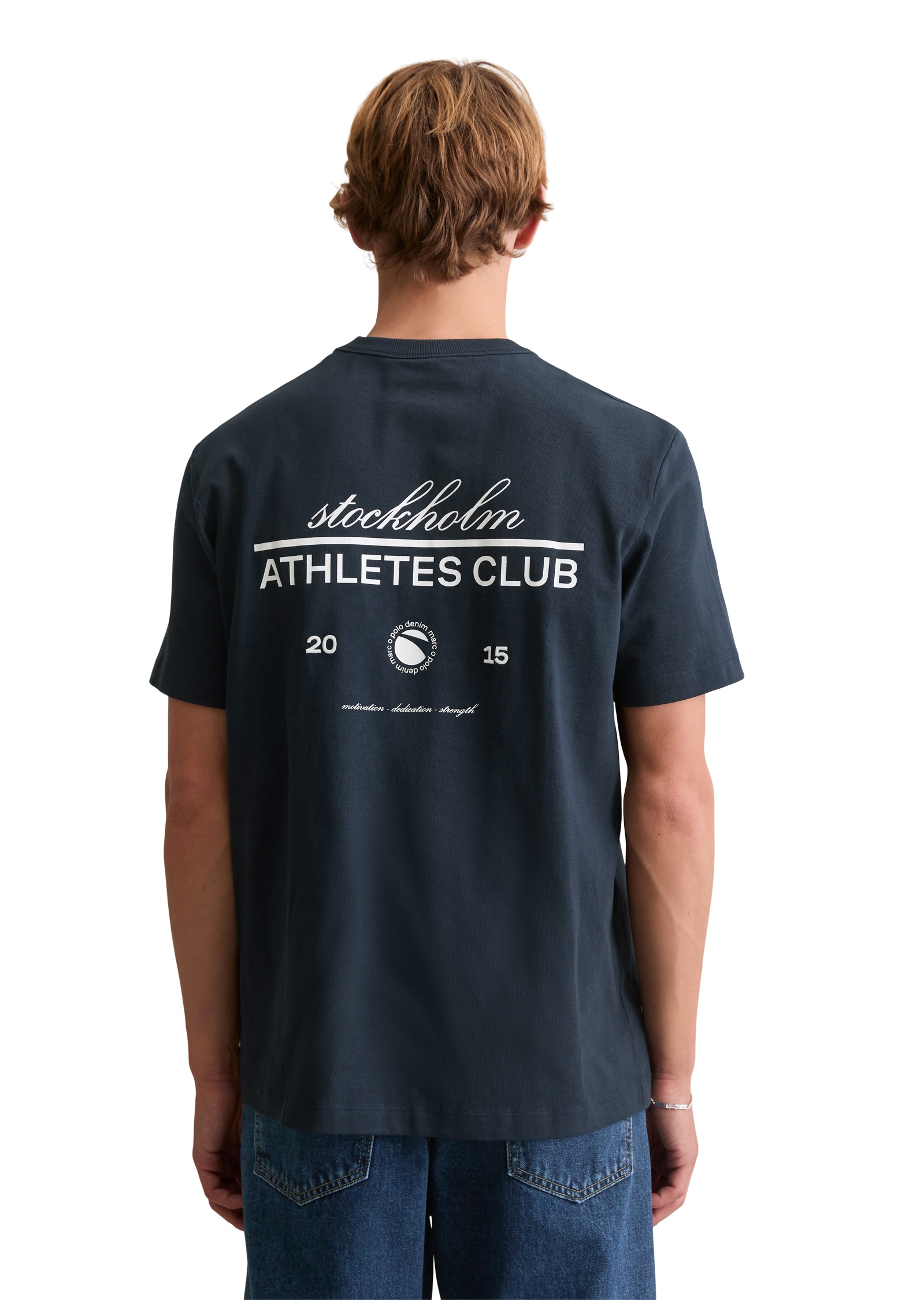 Marc O'Polo DENIM T-Shirt mit großem Rückenprint, relaxed fit, Rundhals