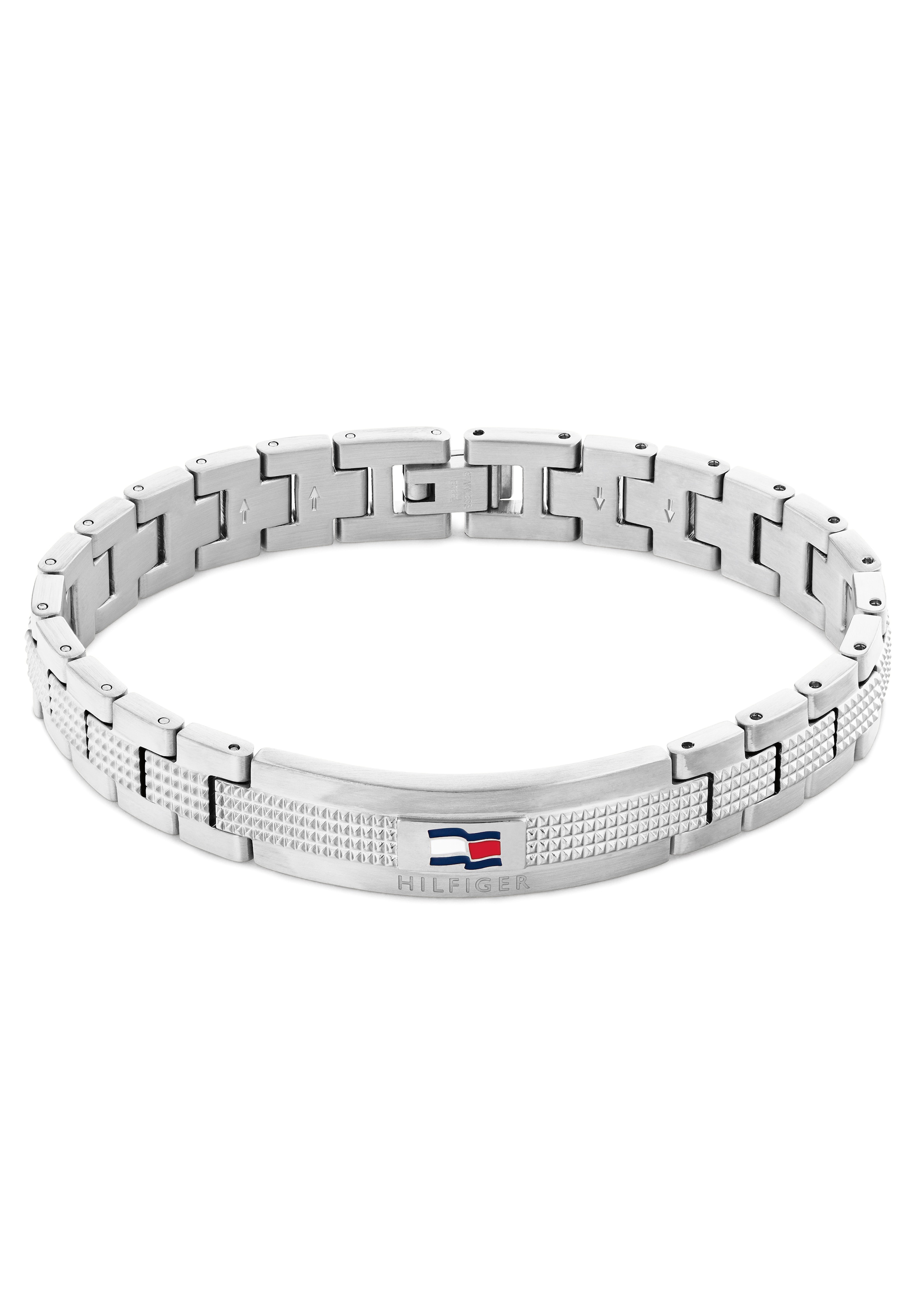 TOMMY HILFIGER Herren Armband "Schmuck Edelstahl Armschmuck Gliederkette", 20cm, Edelstahl, silber, Edelstahl, Armbänder, mit Zirkonia (synth.)