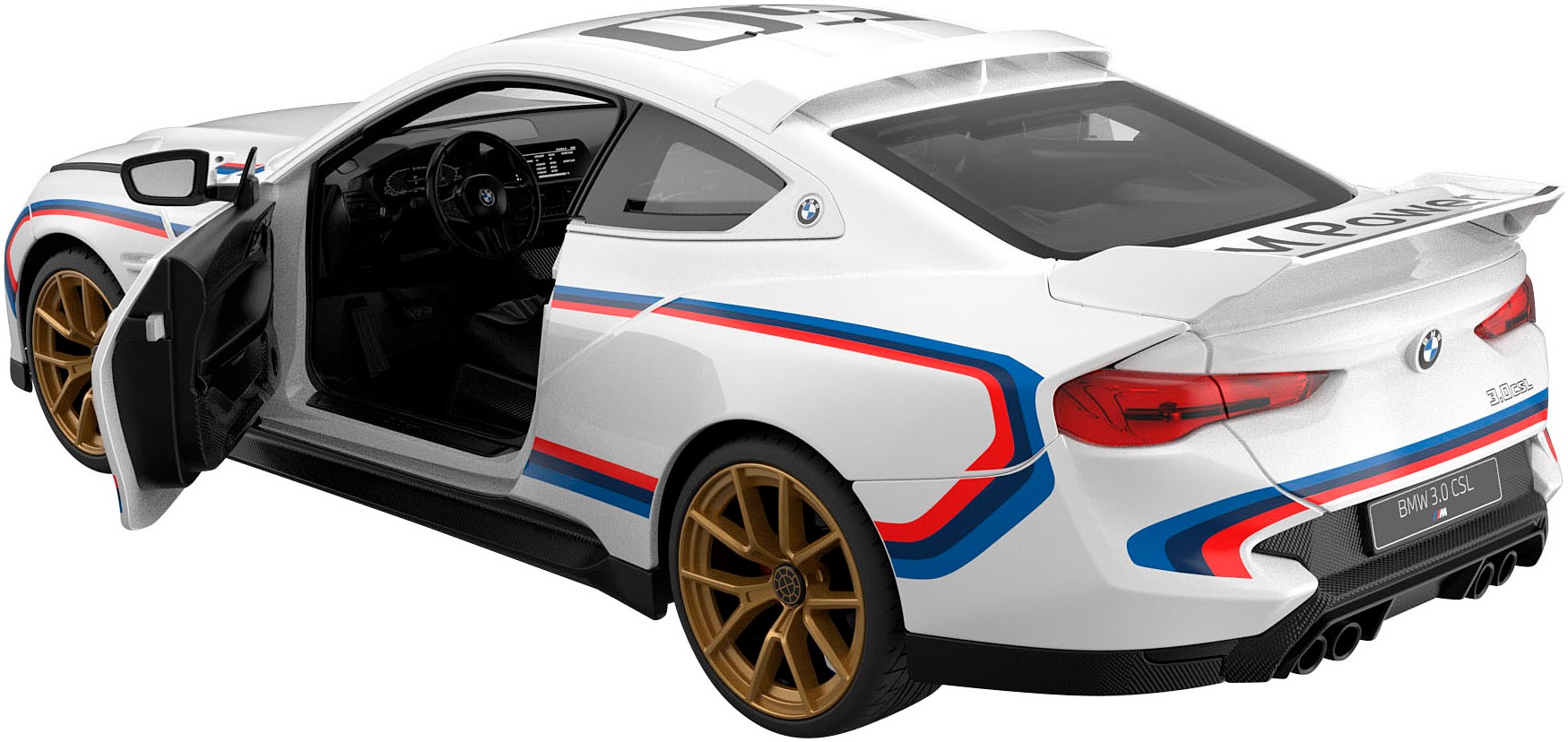 Jamara RC-Auto »BMW 3.0 CSL 1:14 weiß 2,4GHz Tür manuell«, im Maßstab 1:14, mit LED Beleuchtung