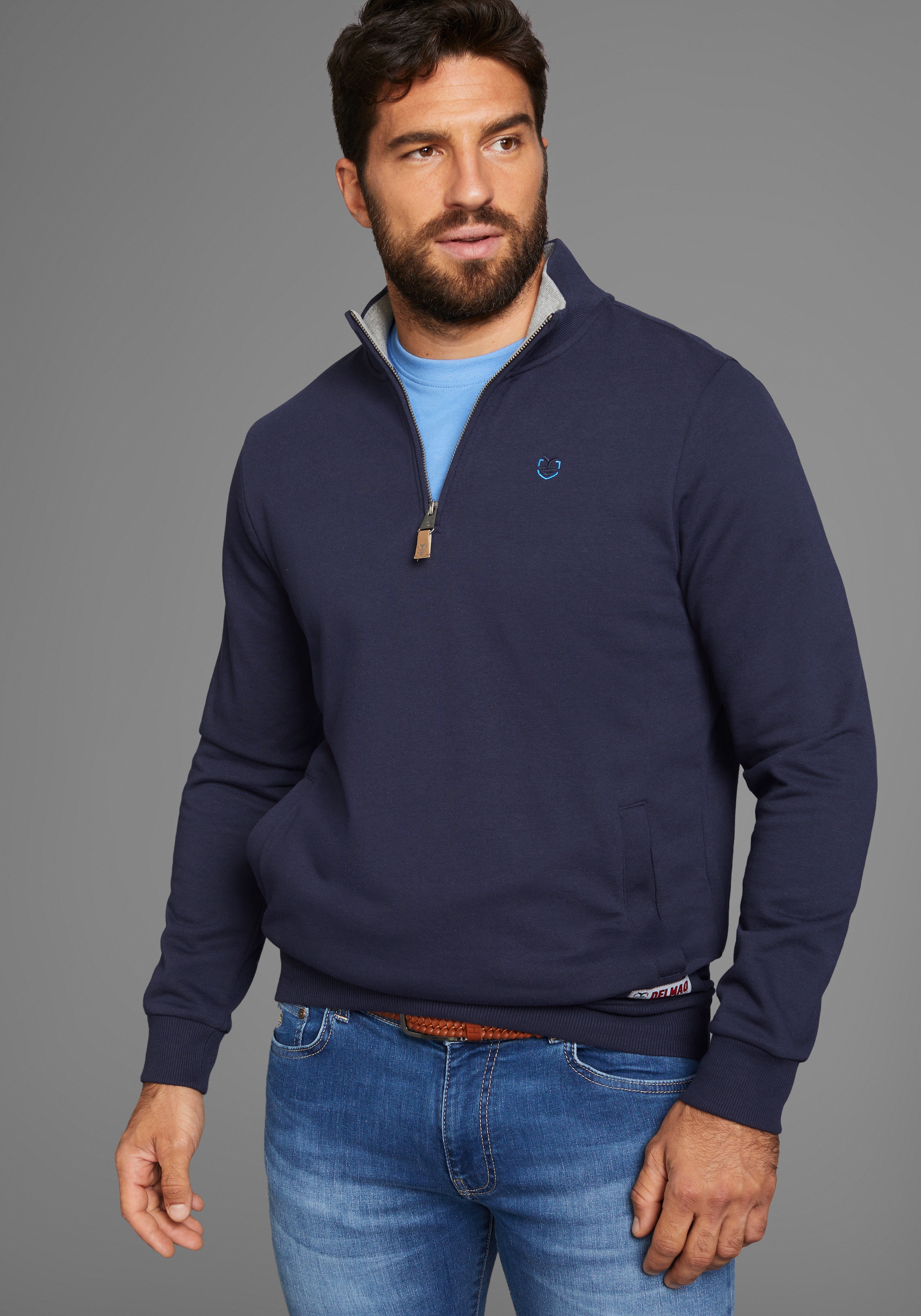 Sweatshirt, mit Henley Kragen und Seitentaschen - NEUE KOLLEKTION