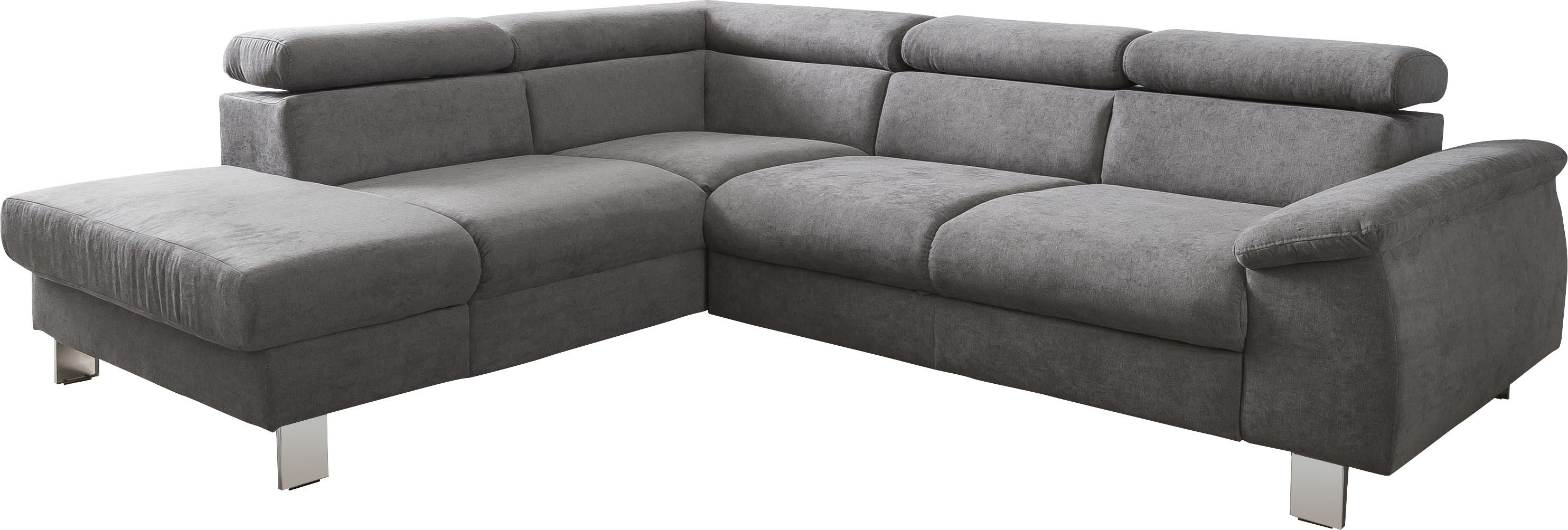 COTTA Ecksofa "Komaris L-Form, B: 249 cm" mit Kopfteilverstellung, optional Schlaffunktion, Bettkasten & Licht