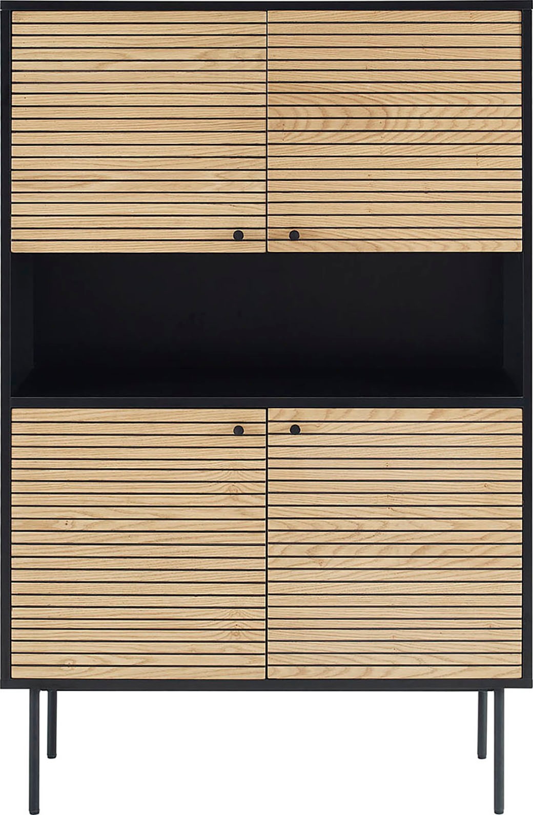 SalesFever Highboard, Stauraumschrank im Scandi Design, Breite 100 cm