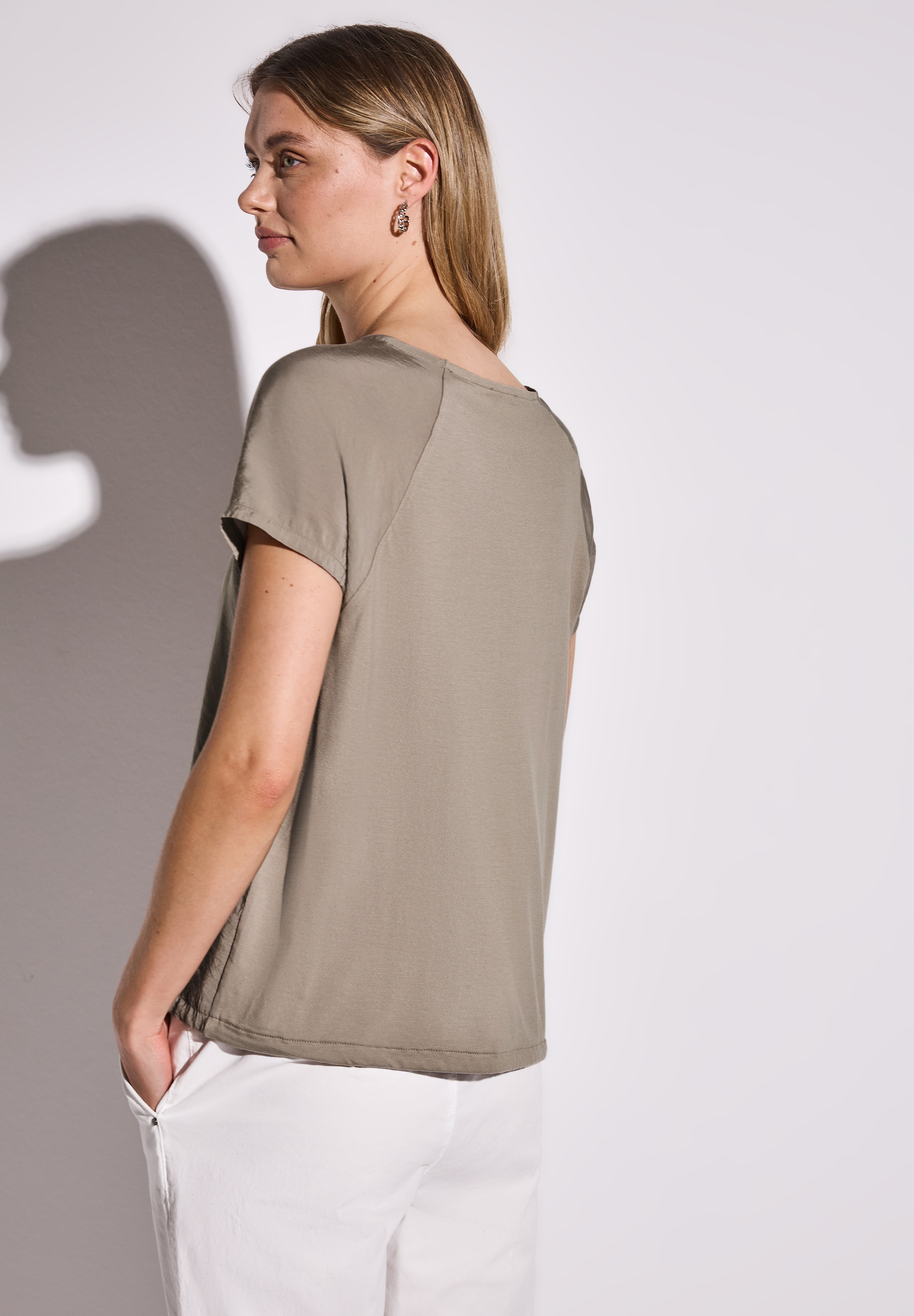 STREET ONE T-Shirt, mit Tunnelzug am Saum günstig online kaufen