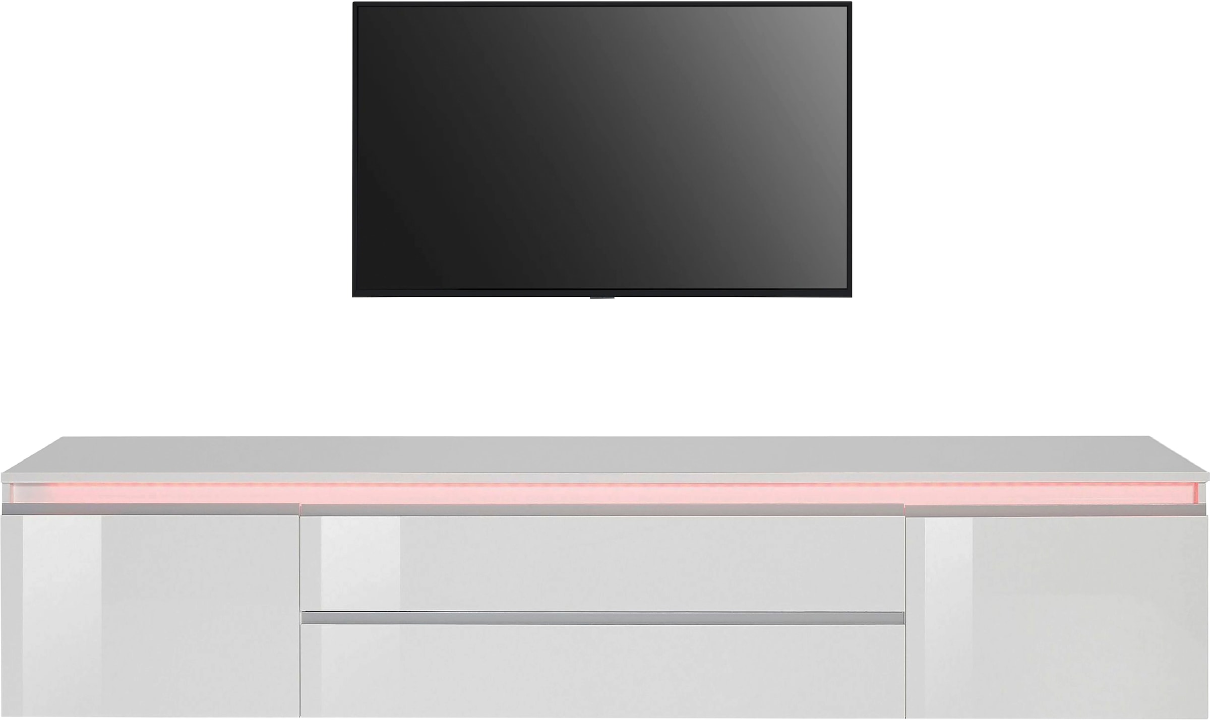 Home affaire Lowboard »Magic,Lowboard,TV-Kommode,TV-Möbel,TV-Bank« Hochglanzlackiert, Alugriff, 2 Türen, 2 Schubkästen,B/T/H 240×40×55 cm