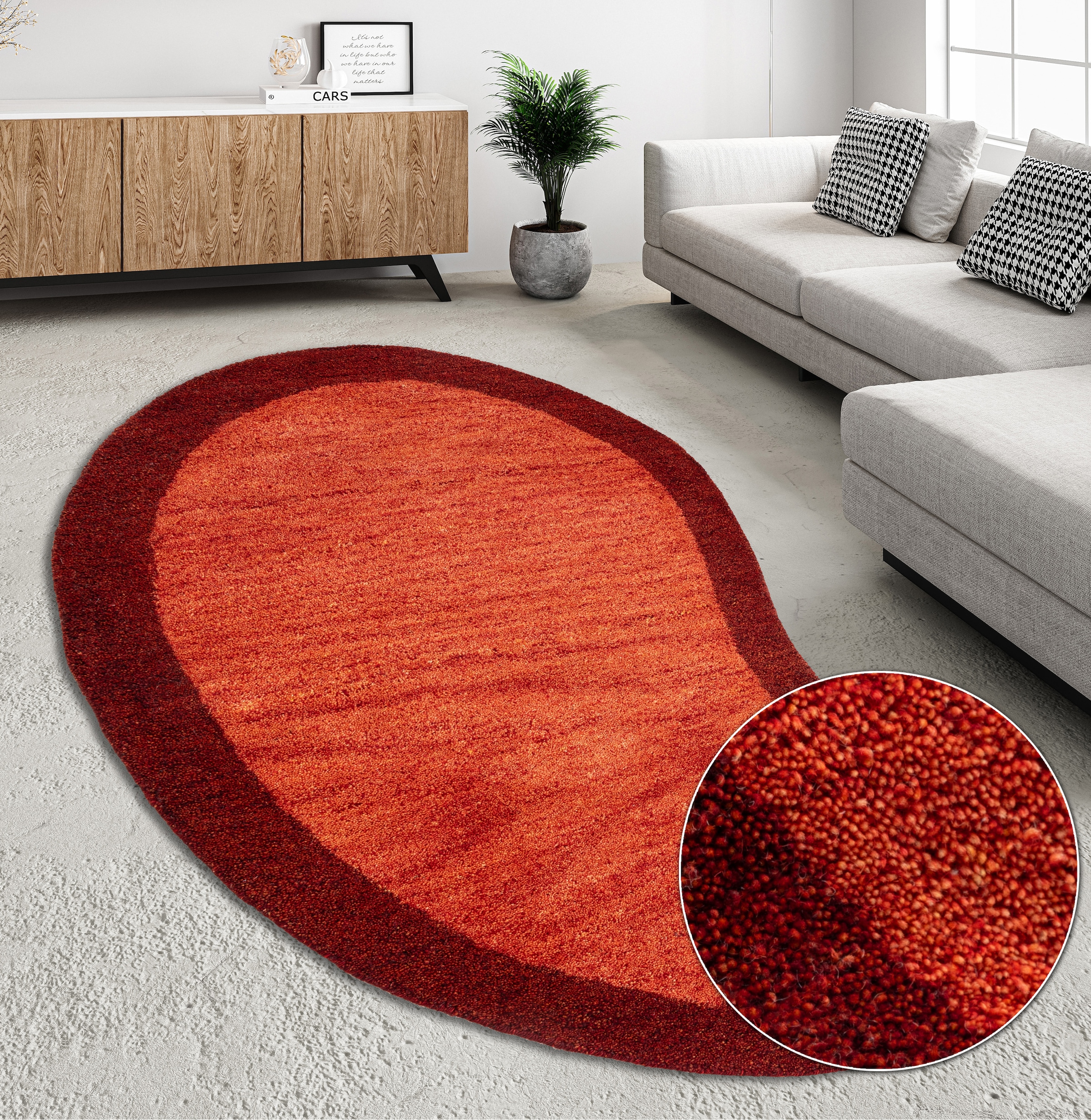 THEKO Wollteppich "Gabbeh Super, Handweb, Teppich, Bordüre, reine Wolle," o günstig online kaufen