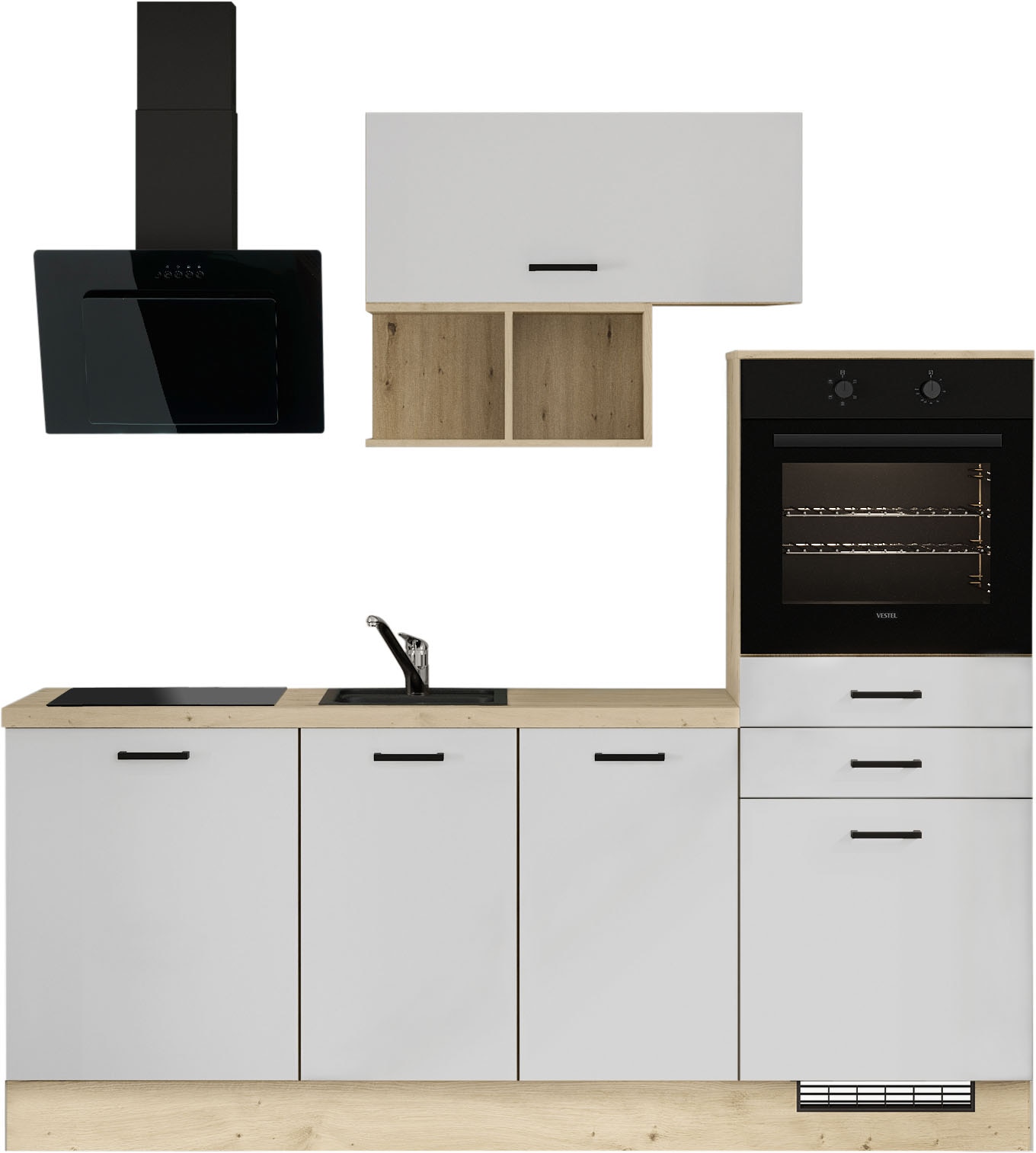 IMPULS KÜCHEN Küchenzeile "München, Ausrichtung wählbar, Schubkästen mit Soft-Close" Set, in verschiedenen Farben erhältlich, Breite 210 cm