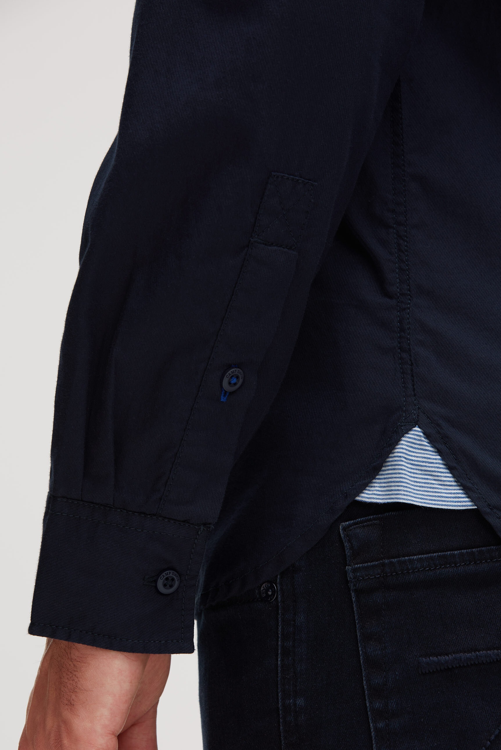 CAMP DAVID Langarmhemd mit Klappentaschen