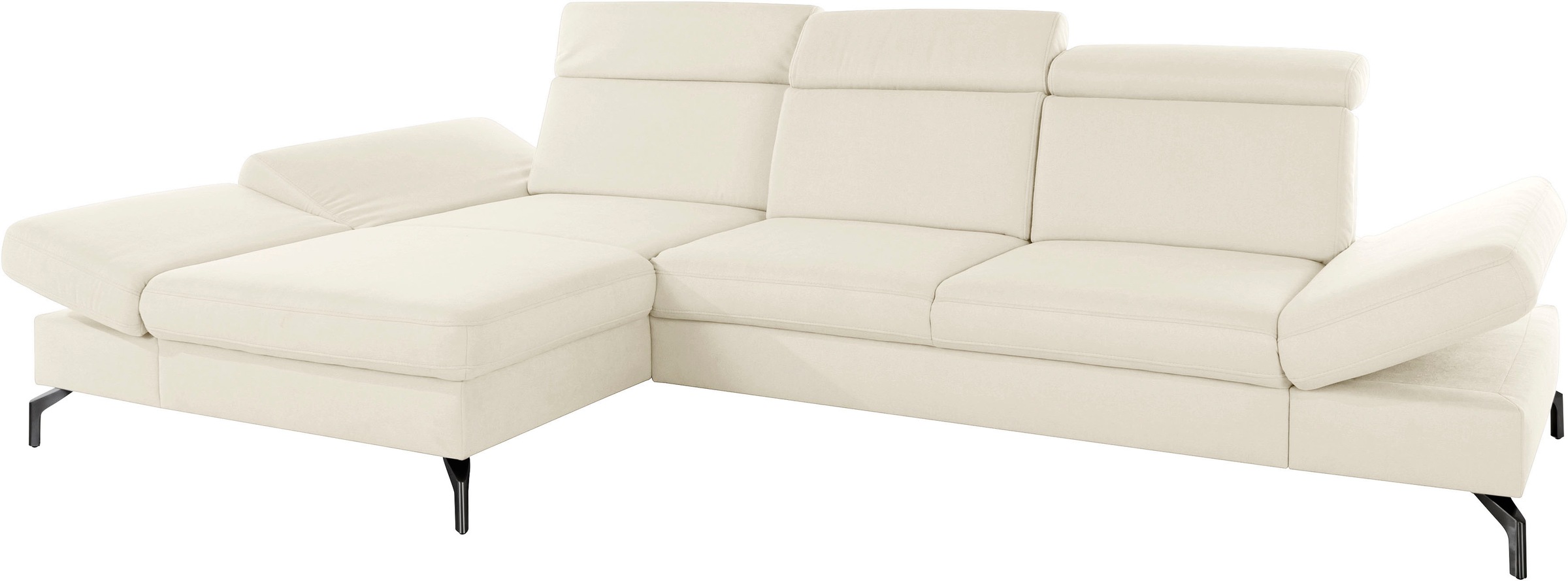 sit&more Ecksofa »Brisbane L-Form« Fußhöhe 15 cm, inklusive Sitztiefen-, Armteil- und Kopfteilverstellung