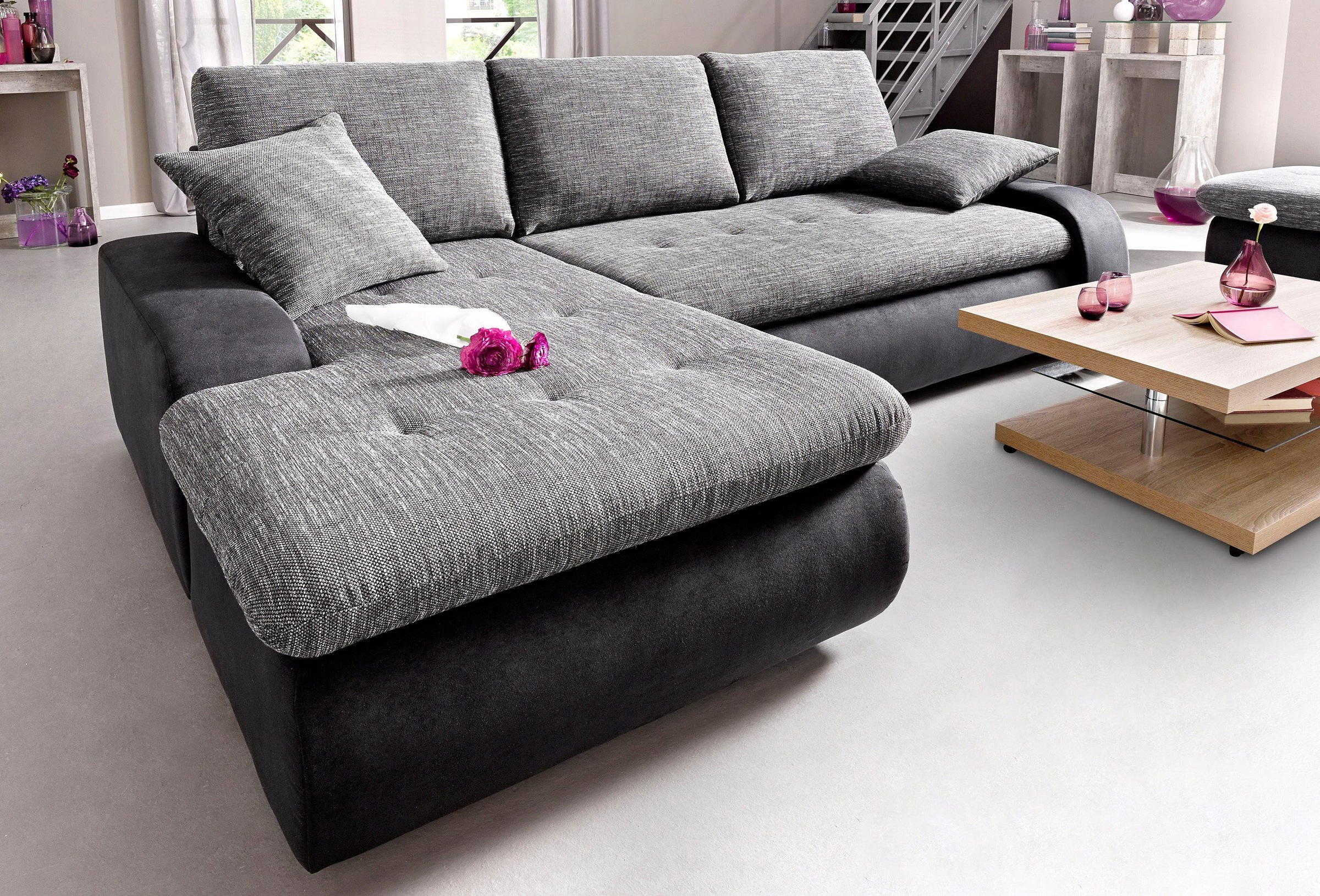 TRENDMANUFAKTUR Ecksofa "Indie, modern und bequem, Materialmix, OTTOs Choic günstig online kaufen