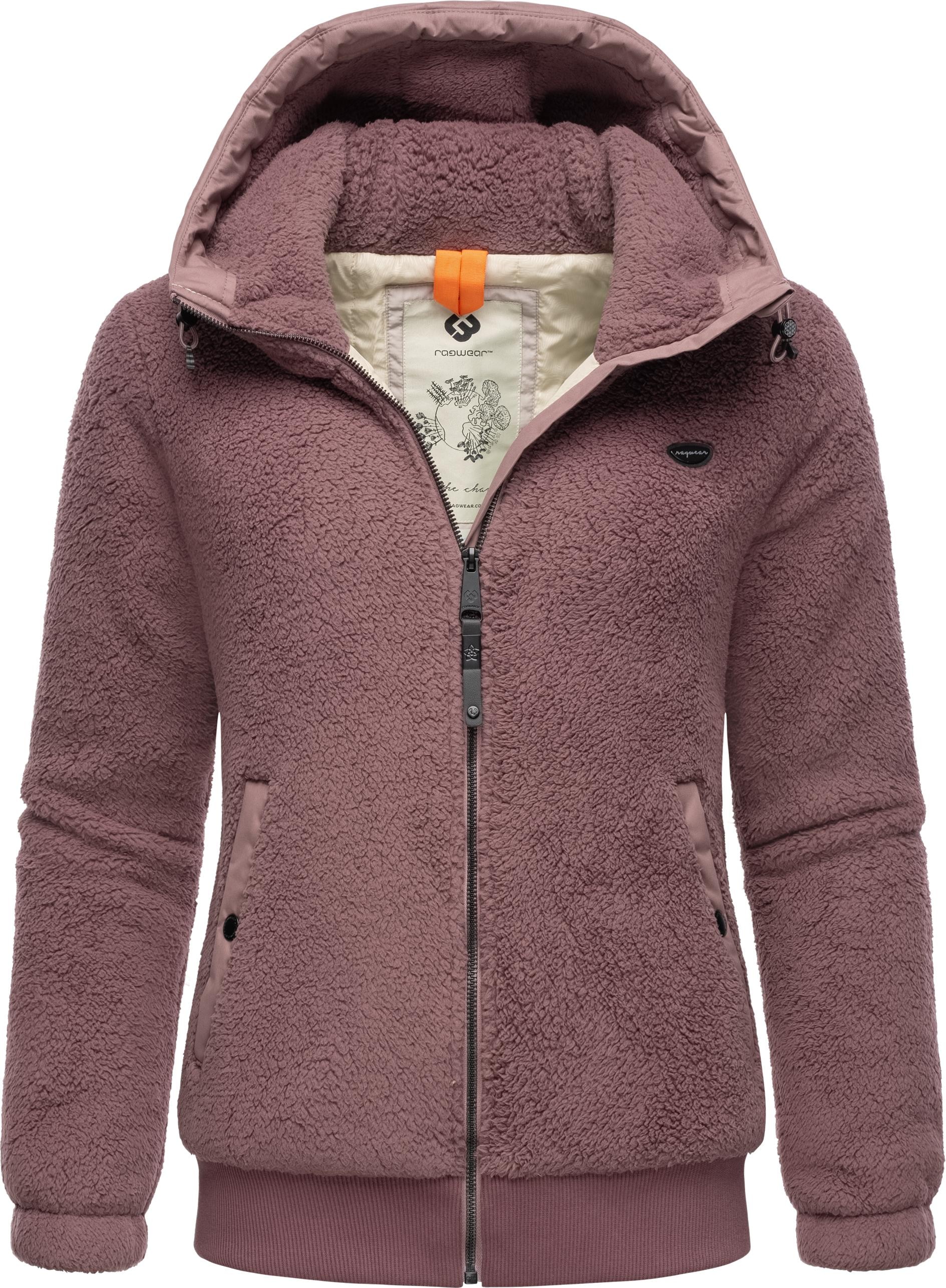 Ragwear Outdoorjacke »Cousy Short«, mit Kapuze, flauschige Übergangsjacke mit Teddyfell und Kapuze