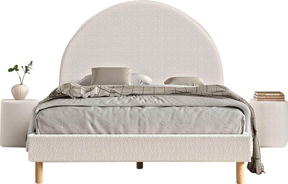 Vipack Schlafzimmer-Set "Moon, best. aus Polsterbett 140/200 und 2 Hocker/N günstig online kaufen
