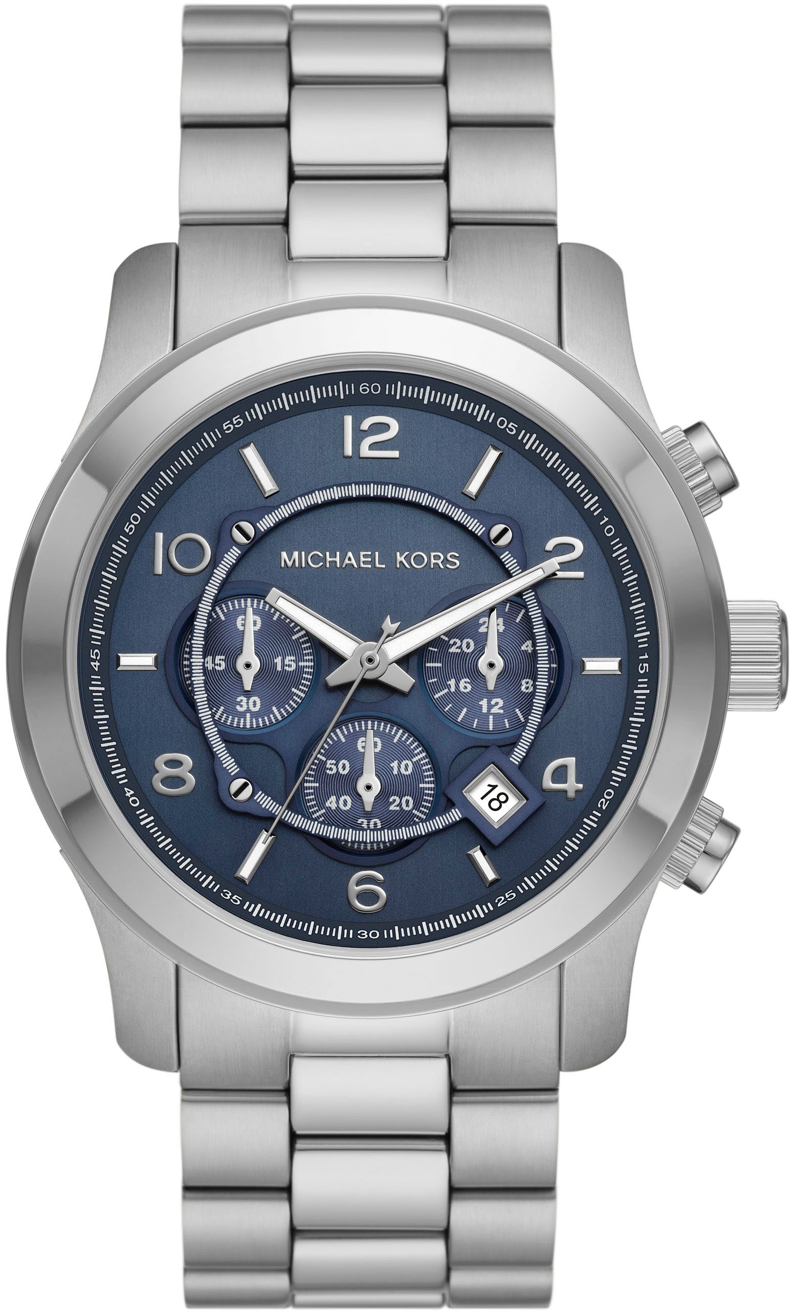 MICHAEL KORS Chronograph »RUNWAY, MK9105«, Quarzuhr, Armbanduhr, Herrenuhr, Stoppfunktion, 12/24-Std.-Anzeige