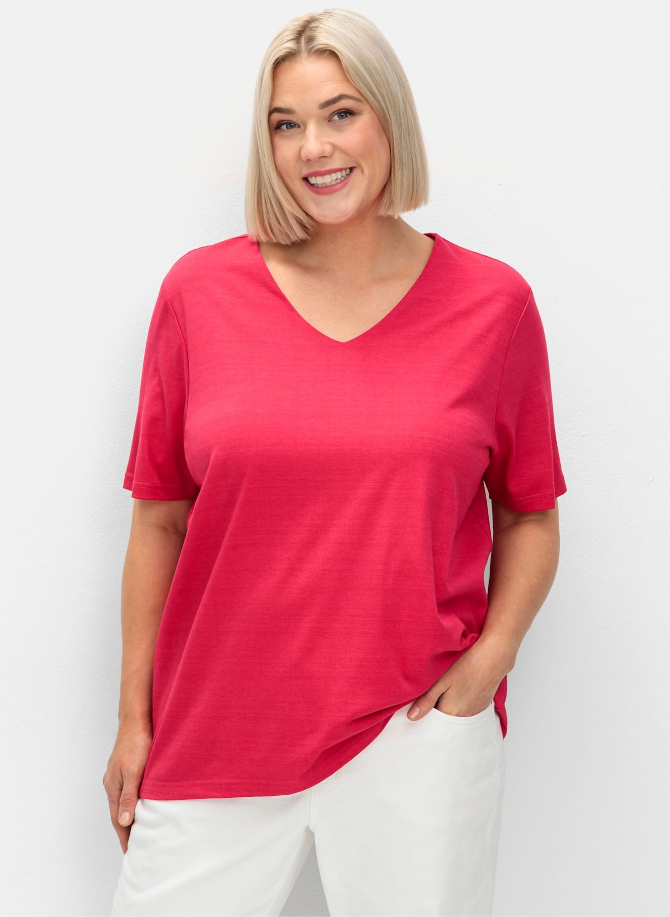 Sheego Kurzarmshirt "T-Shirt", (1 tlg.) günstig online kaufen