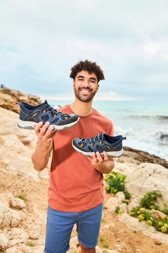 Rieker Slip-On Sneaker, Trekkingschuh, Outdoorschuh, Schlupfschuh mit Gummizug