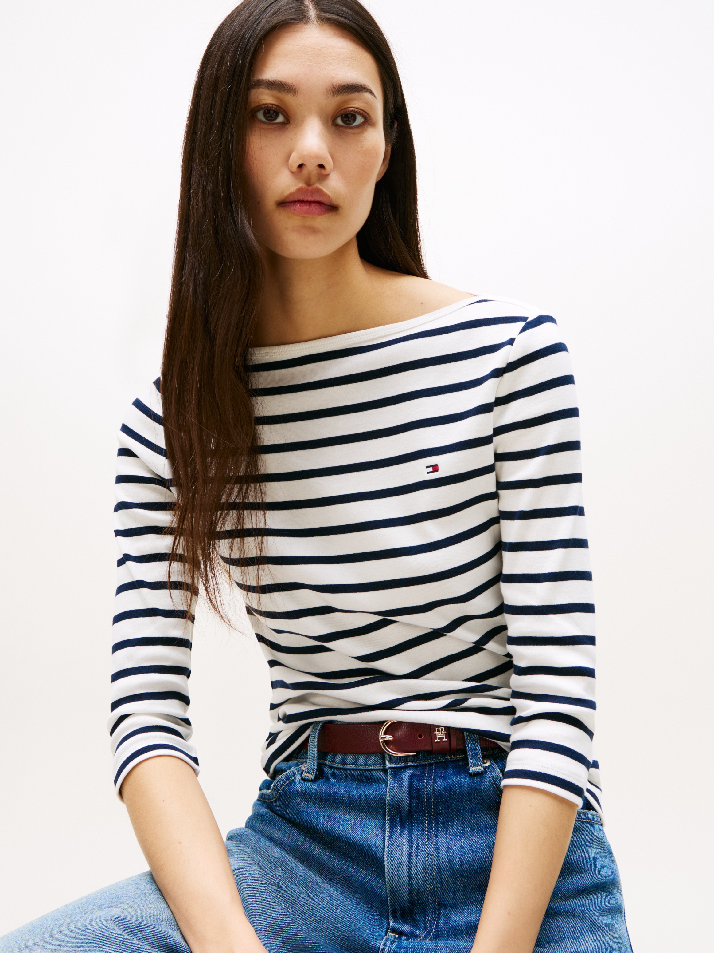 Tommy Hilfiger 3/4-Arm-Shirt "NEW CODY SLIM BOAT-NK 3/4SLV", mit Logosticke günstig online kaufen