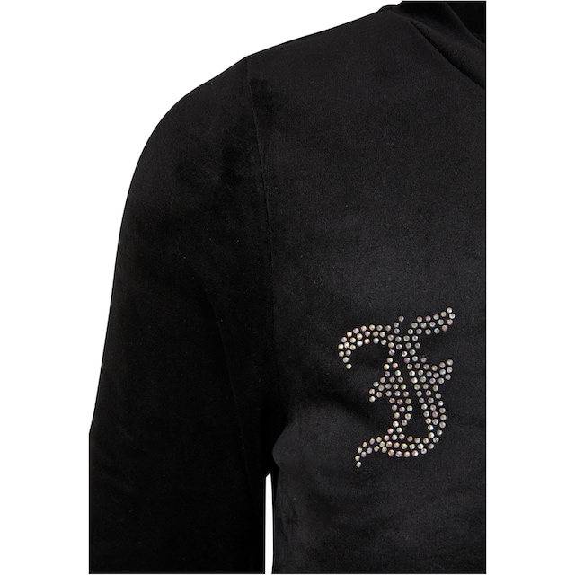 Black Friday Fubu Langarmshirt »Damen FW224-018-1 Old English Rhinestone  Velours LS black«, (1 tlg.) | BAUR