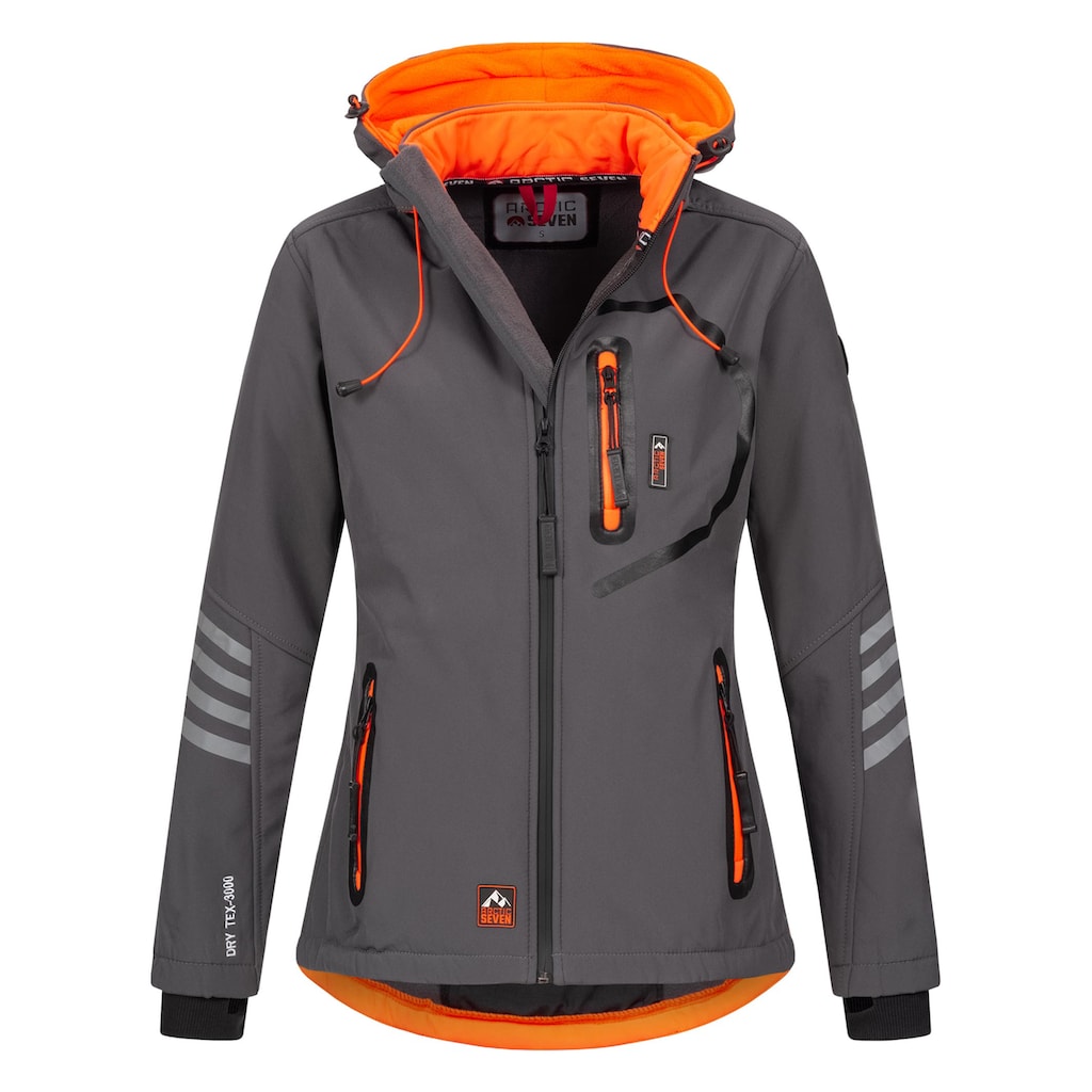 Arctic Seven Softshelljacke »ASNicolia«, funktionale Outdoorjacke mit abnehmbarer Kapuze