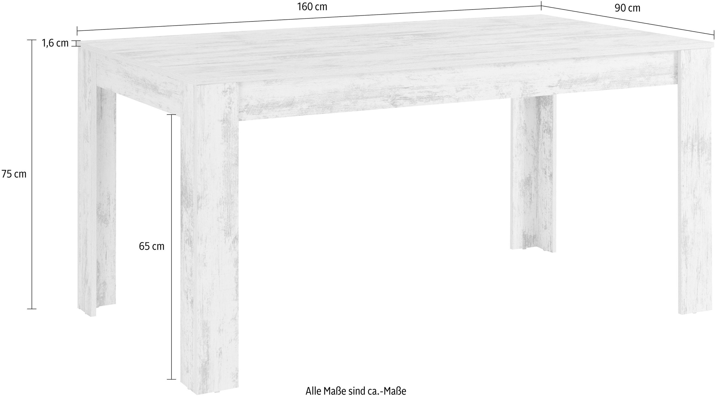 OTTO Home Meigh Dining Table Brown Oak 160x90x75cm 2