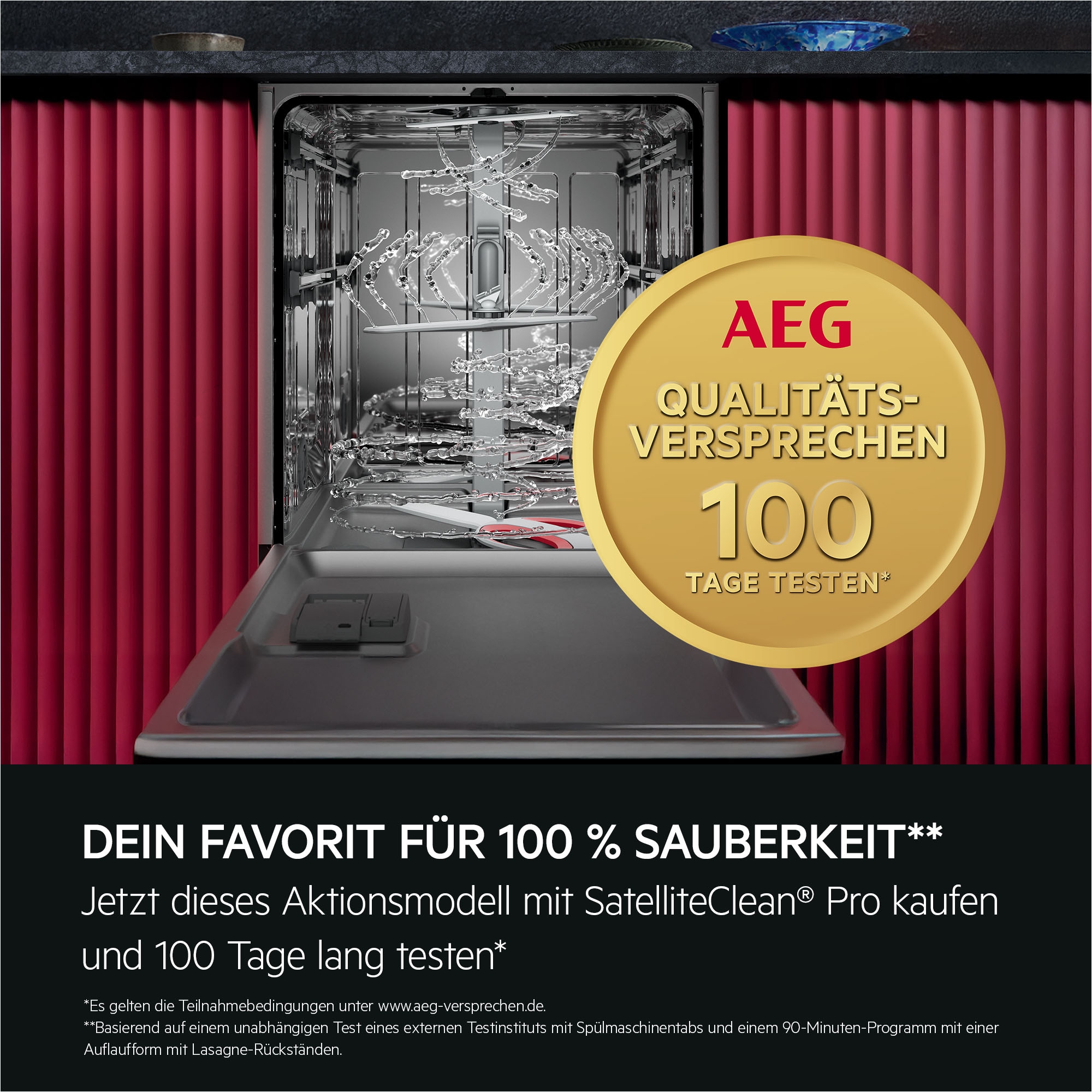 AEG Unterbaugeschirrspüler 9000 »GU9200X2SCM« Leise Spülmaschine 38 dB kraftvoll gegen Eingebranntes EEK A-10%