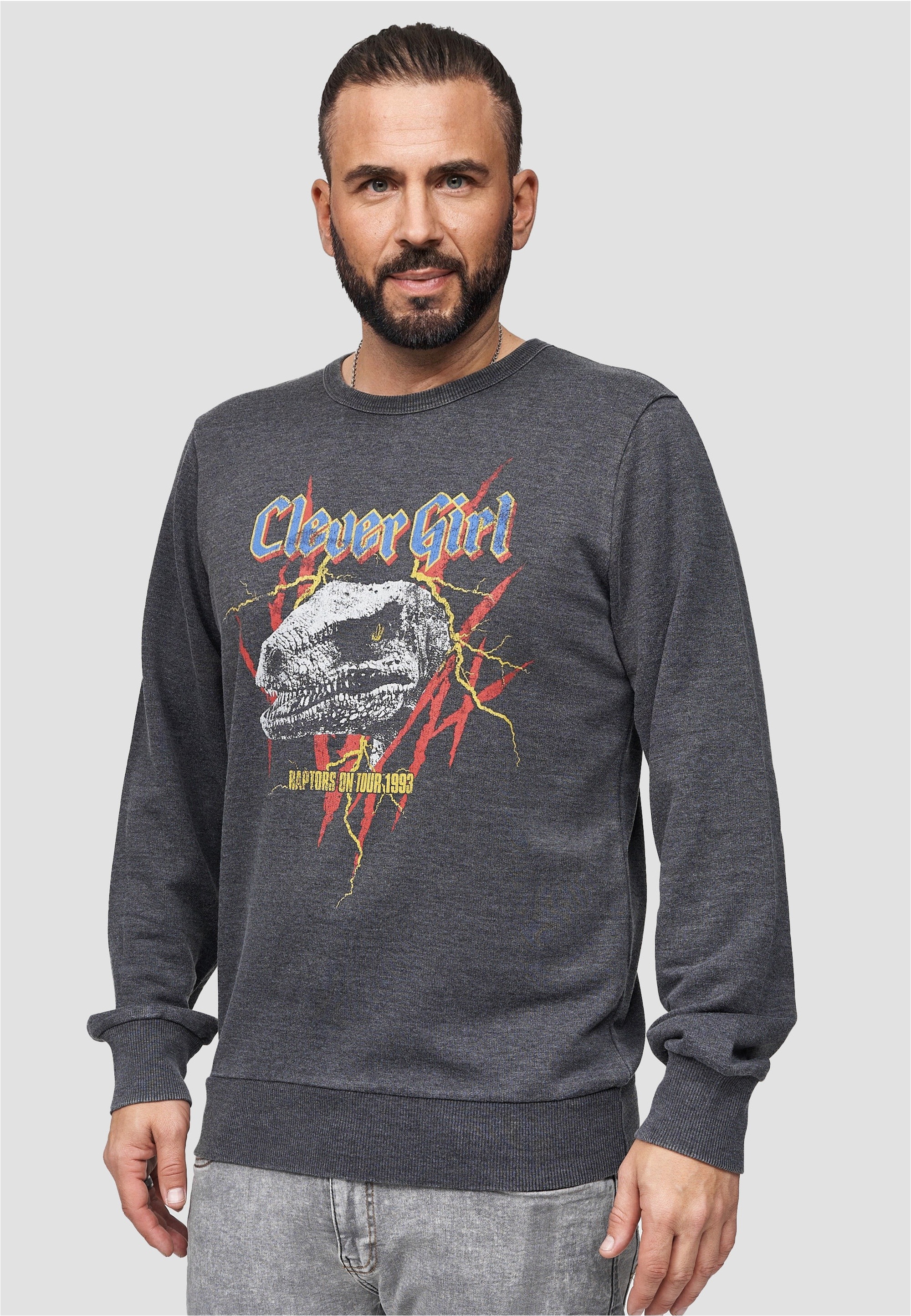 Thumbnail - Recovered Sweatshirt "Jurassic Park T-Rex Rock" im lockeren Schnitt