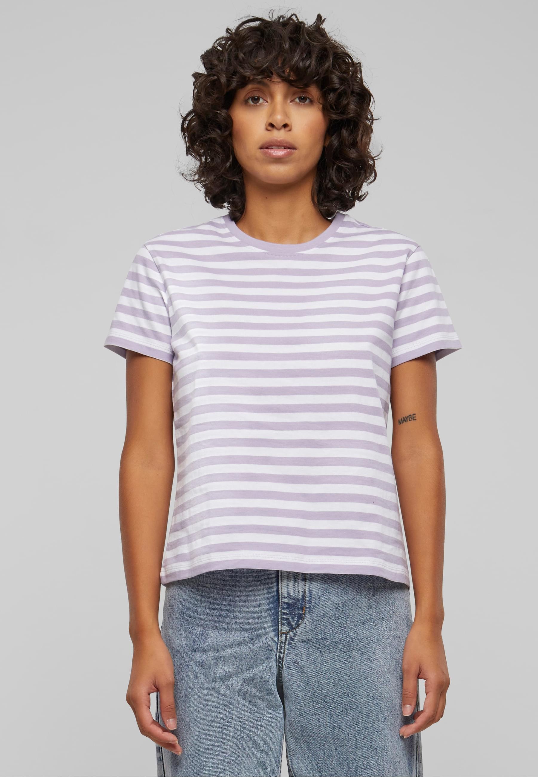 URBAN CLASSICS T-Shirt »Urban Classics Damen Ladies Regular Striped Tee«, (1 tlg.)