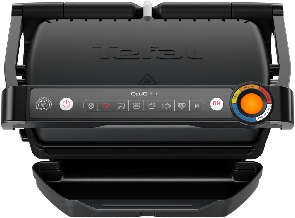 Tefal Kontaktgrill »OptiGrill+, erneuerte Kochstufenanzeige, 6 automatische Programme«, 2000 W, spülmaschinengeeignete Platten, inkl. MyTefal App, GC717810