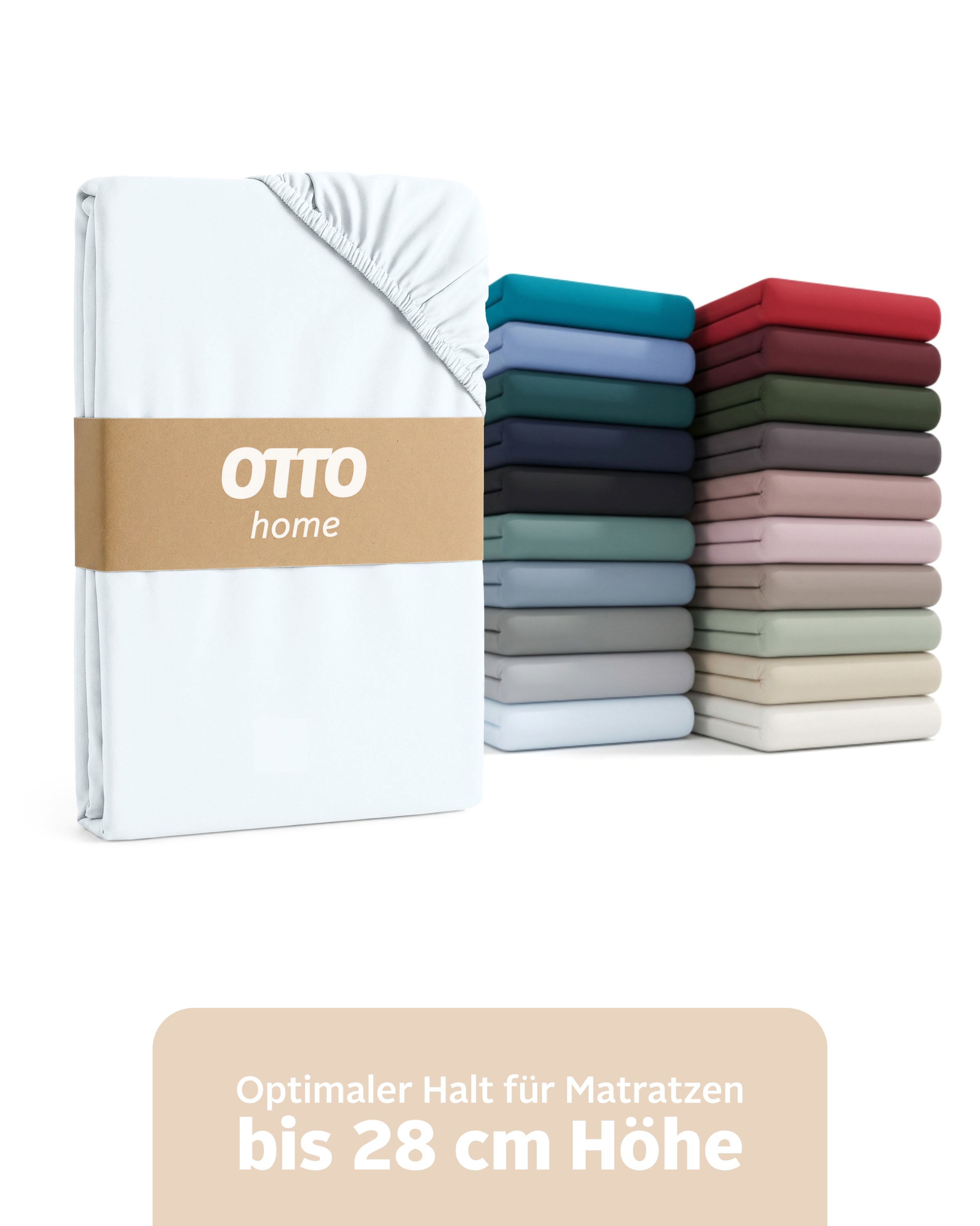 OTTO home "BLACKBERRY in PREMIUM und BASIC Qualität, 100% Baumwolle" für hohe Matratzen bis 28 cm, Bettlaken, Spannbetttuch, Boxspring