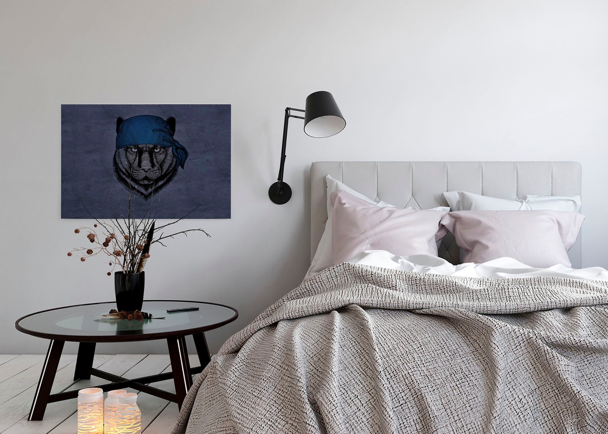 A.S. Création Leinwandbild »panther«, Kunst-Tiere-Kinder, (1 St.), Wild Tier Keilrahmen Panther Dschungel Leinwand-Bild Wohnzimmer modern