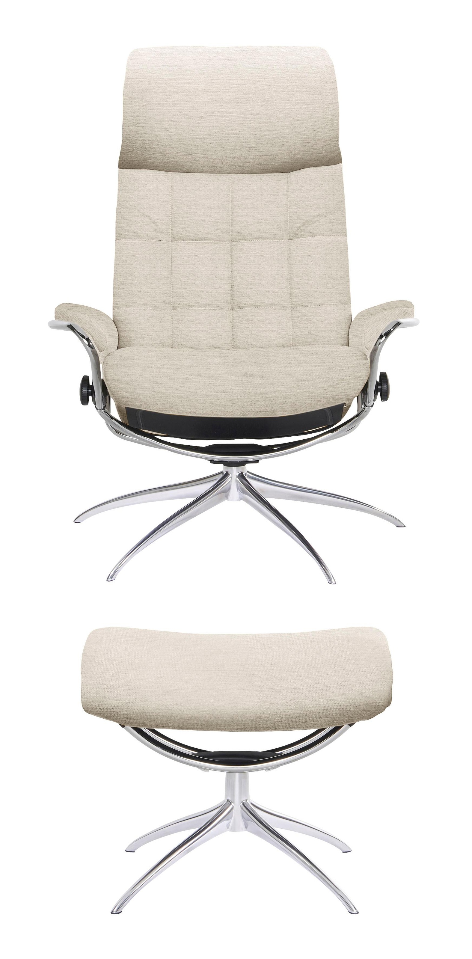Stressless® Relaxsessel »London«, (Set, Relaxsessel mit Hocker), mit Hocker, High Back, mit Star Base, Gestell Chrom