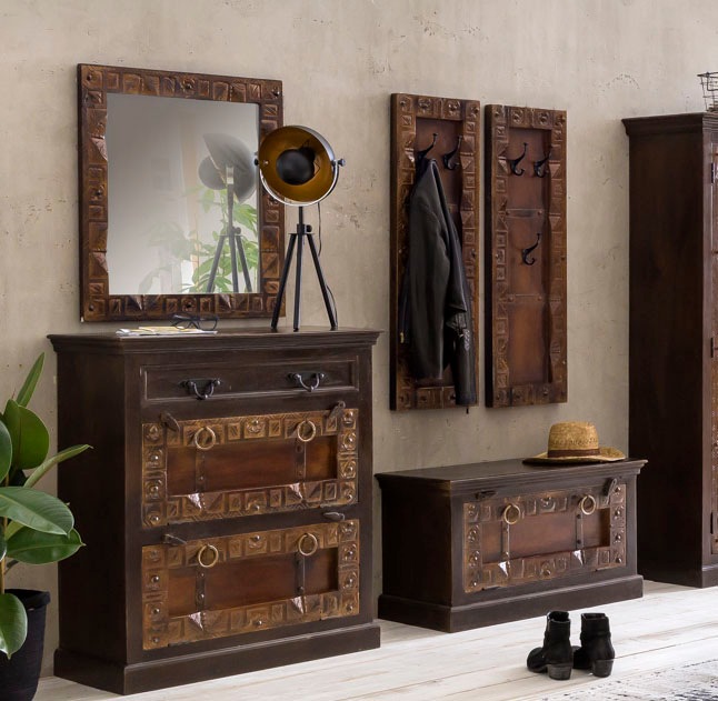 SIT Garderoben-Set "5‑teiliges Flur‑Dielen‑Set aus recyceltem Altholz" 5 St günstig online kaufen