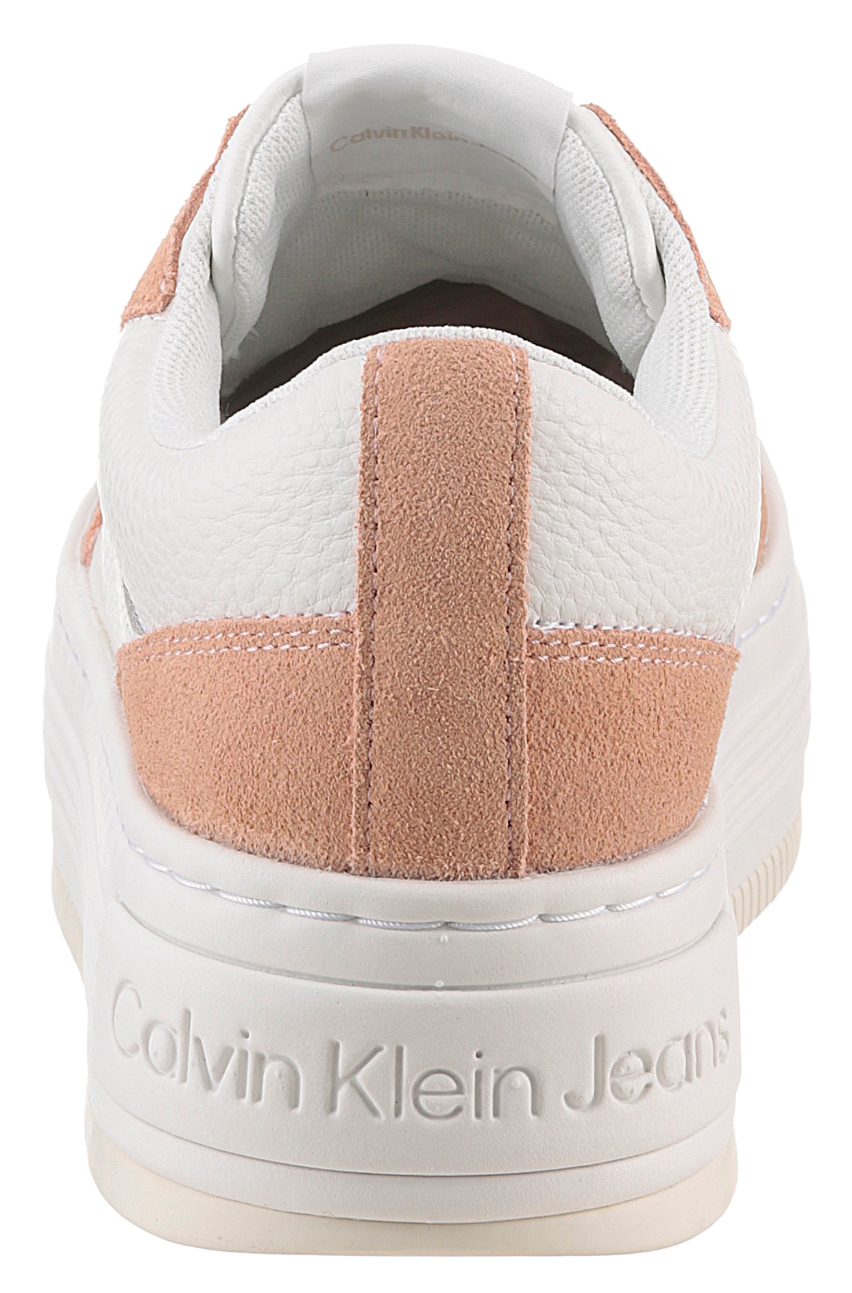 Calvin Klein Jeans Plateausneaker »BOLD FLATF LOW LACE TUMB LTH«, Schnürschuh, Halbschuh, Freizeitschuh mit seitlichem CK-Logo