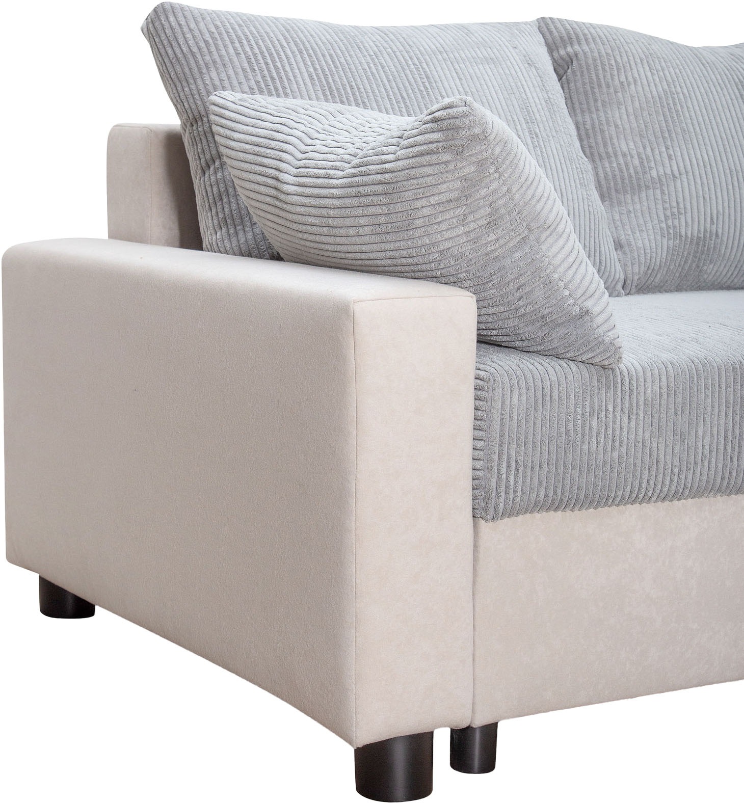 COLLECTION AB Ecksofa »Parma L-Form«, mit Schlaffunktion und Bettkasten, inklusive Kissen, Bonellfederkern