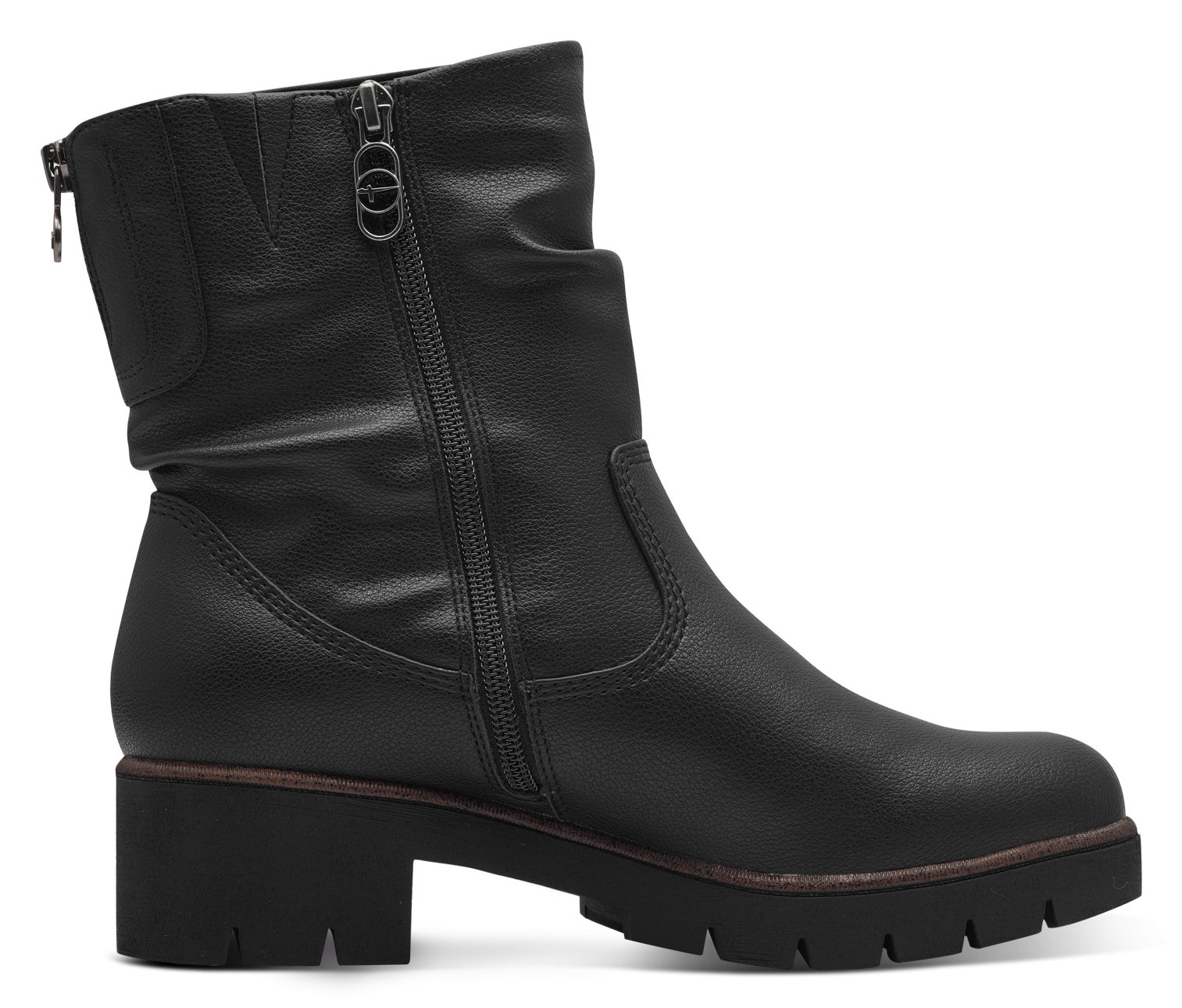 Tamaris Winterstiefelette, Blockabsatz, Winterboots mit Falten am slouchy Schaft