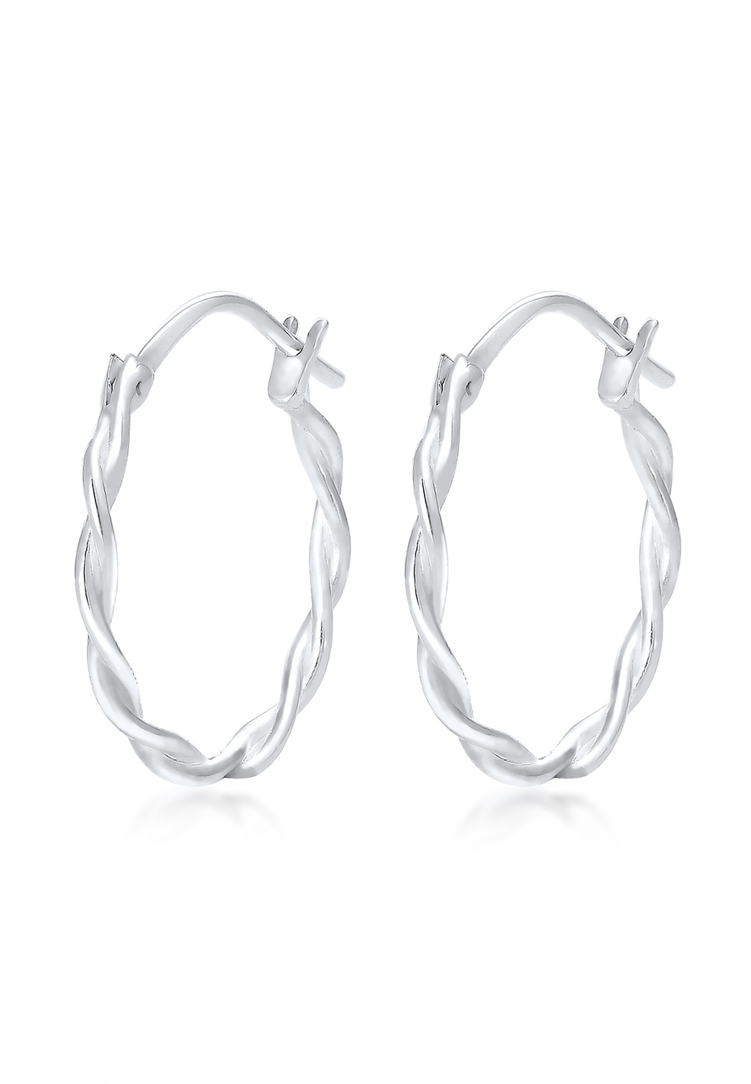 Paar Creolen ELLI "Elli Ohrringe Twisted Gedreht Creole Trend 925 Silber", silber, Ohrringe, Damen, onesize, ohne Stein, Silber 925 (Sterlingsilber)