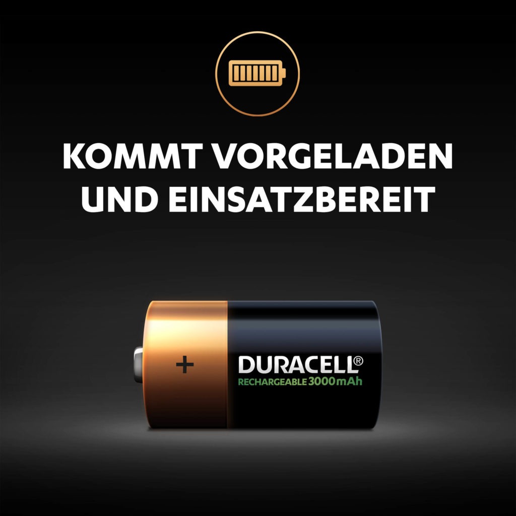 Duracell Akku »Rechargeable Baby/C/HR14«, Baby, 1.2V/3000mAh