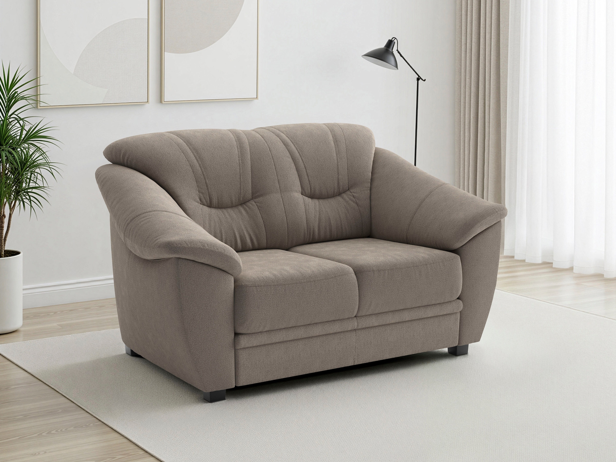 sit&more 2-Sitzer "Savona B: 148cm, Komfort Sitz, große Stoff + Lederauswahl" mit Federkern
