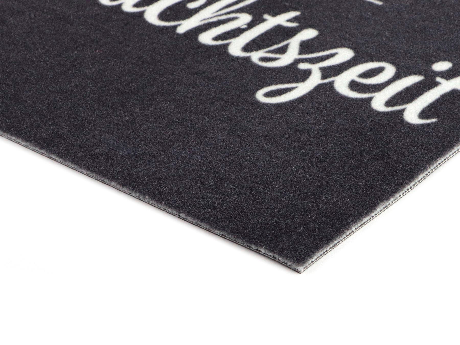 Fußmatte "VELVET - WEIHNACHTSZEIT, Made in Belgium", schwarz, B:60cm H:5mm L:40cm, Polyamid, PRIMAFLOR-IDEEN IN TEXTIL, Teppiche, Fußmatte, Schmutzfangmatte, Weihnachten, mit Spruch, waschbar, rutschhemmend 3