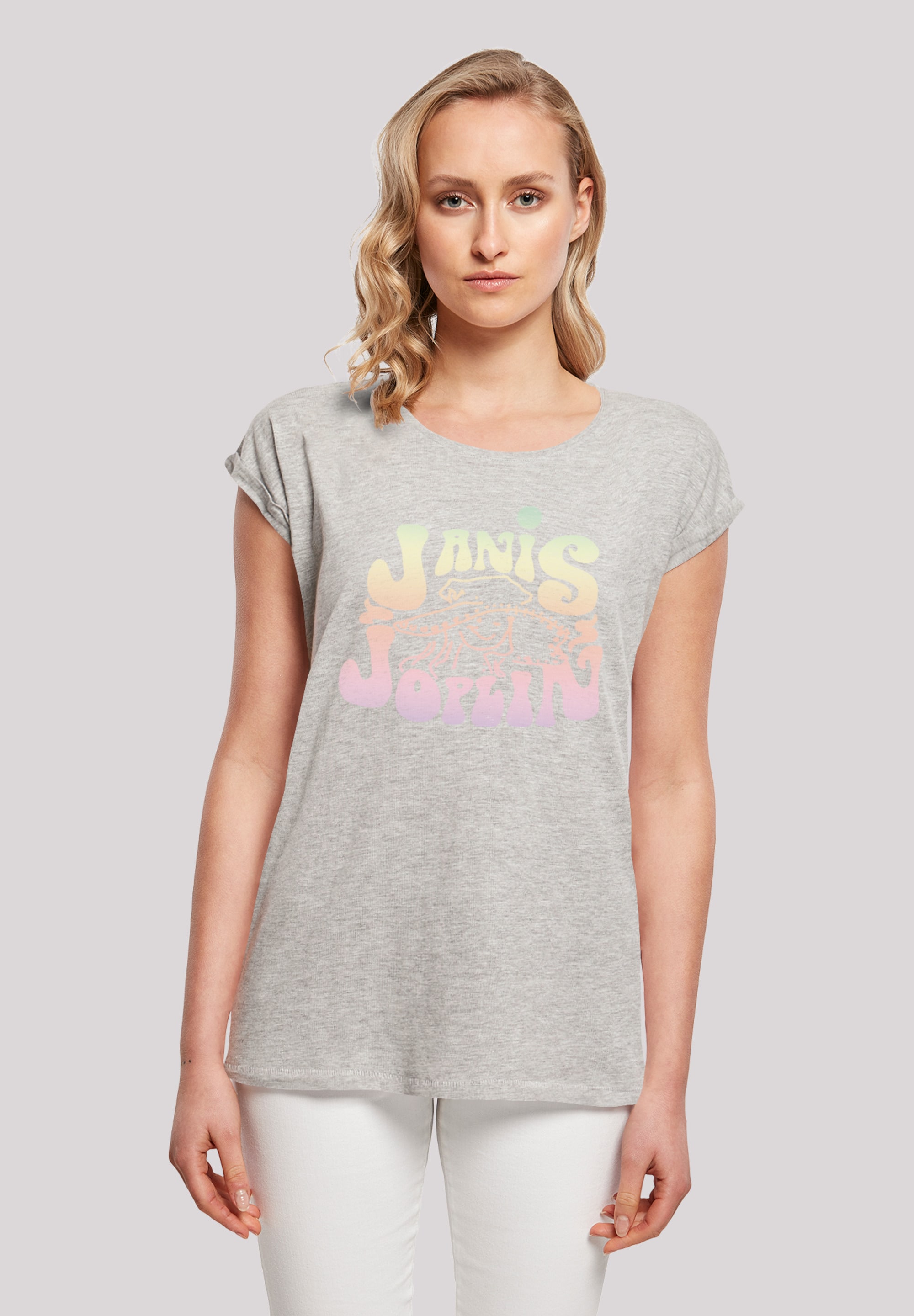 F4NT4STIC T-Shirt "Janis Joplin Pastel Logo", Print