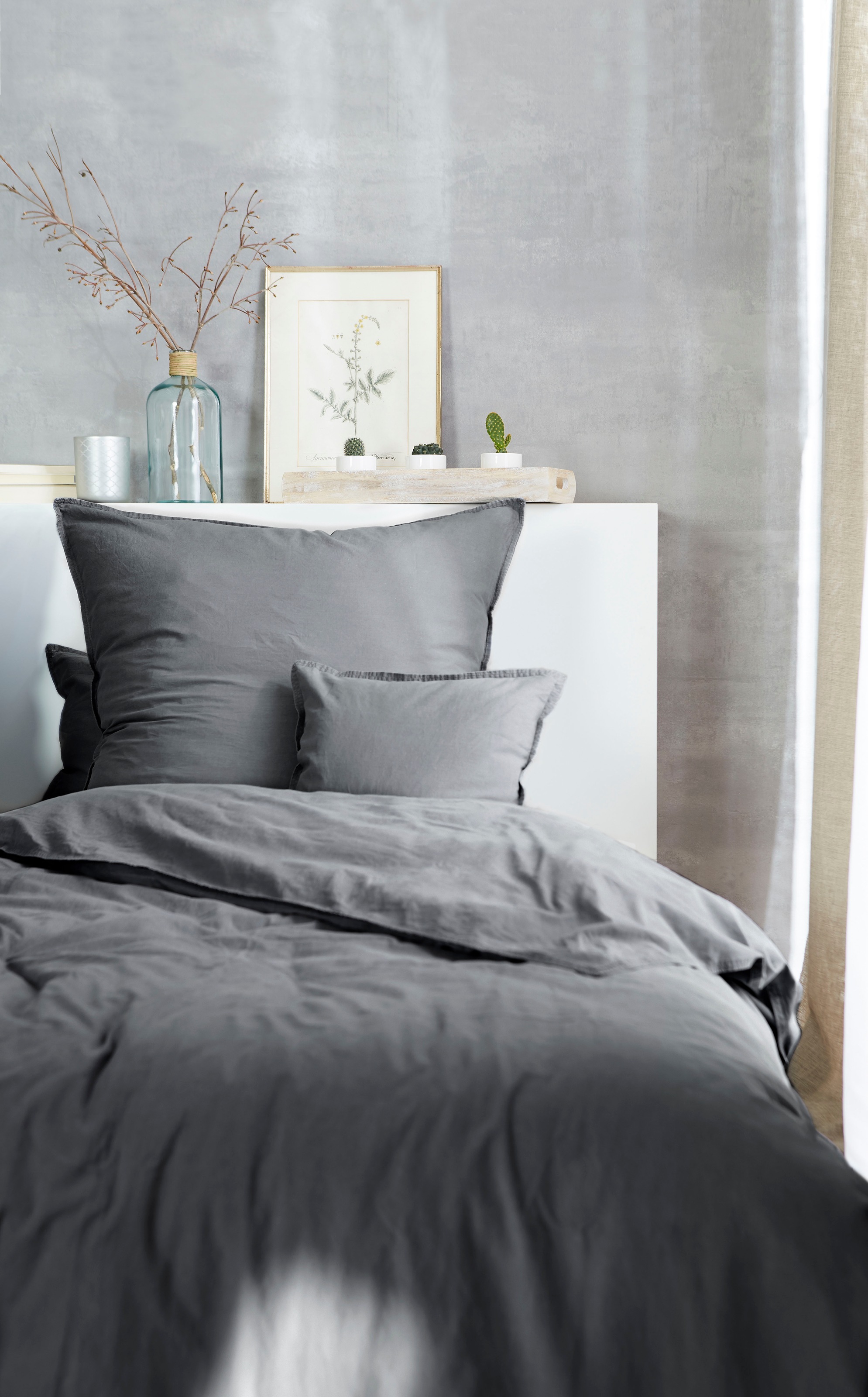 Thumbnail - Primera Bettwäsche "Stone-Washed in Gr. 135x200, 155x220 oder 200x200 cm" 3 Stk. tlg. 100% Baumwolle, Bettwäsche in fein...