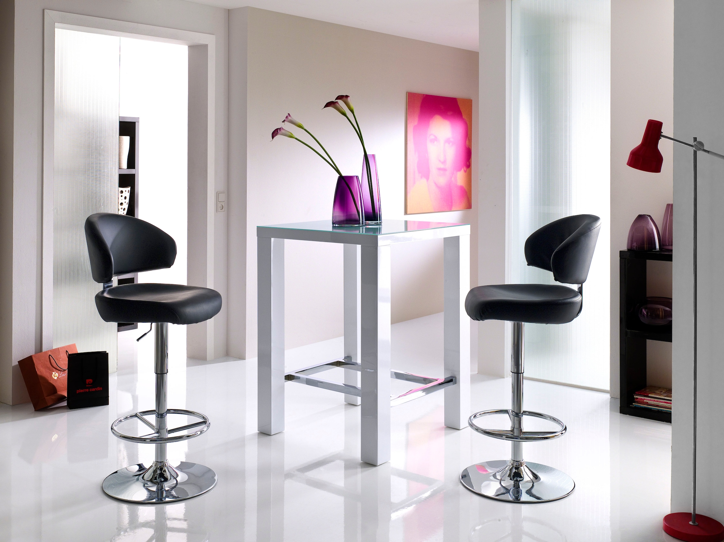 MCA furniture Bartisch »Jam«, Bartisch weiß hochglanz, Küchentisch,  Stehtisch mit Sicherheitsglas kaufen | BAUR
