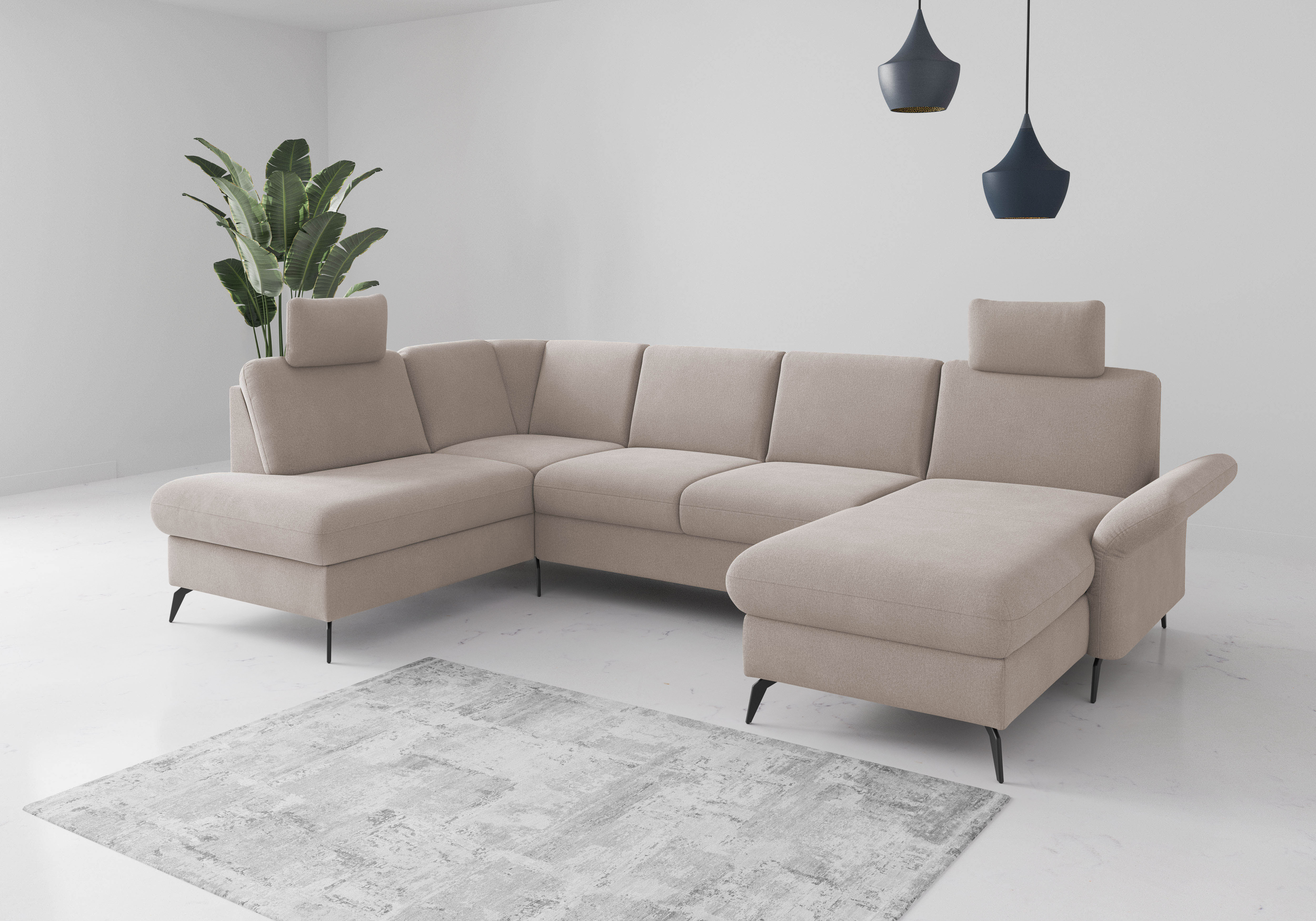 OTTO home Wohnlandschaft "Rochelle" wahlweise mit Schlaffunktion, Bettkasten und Armteilverstellung