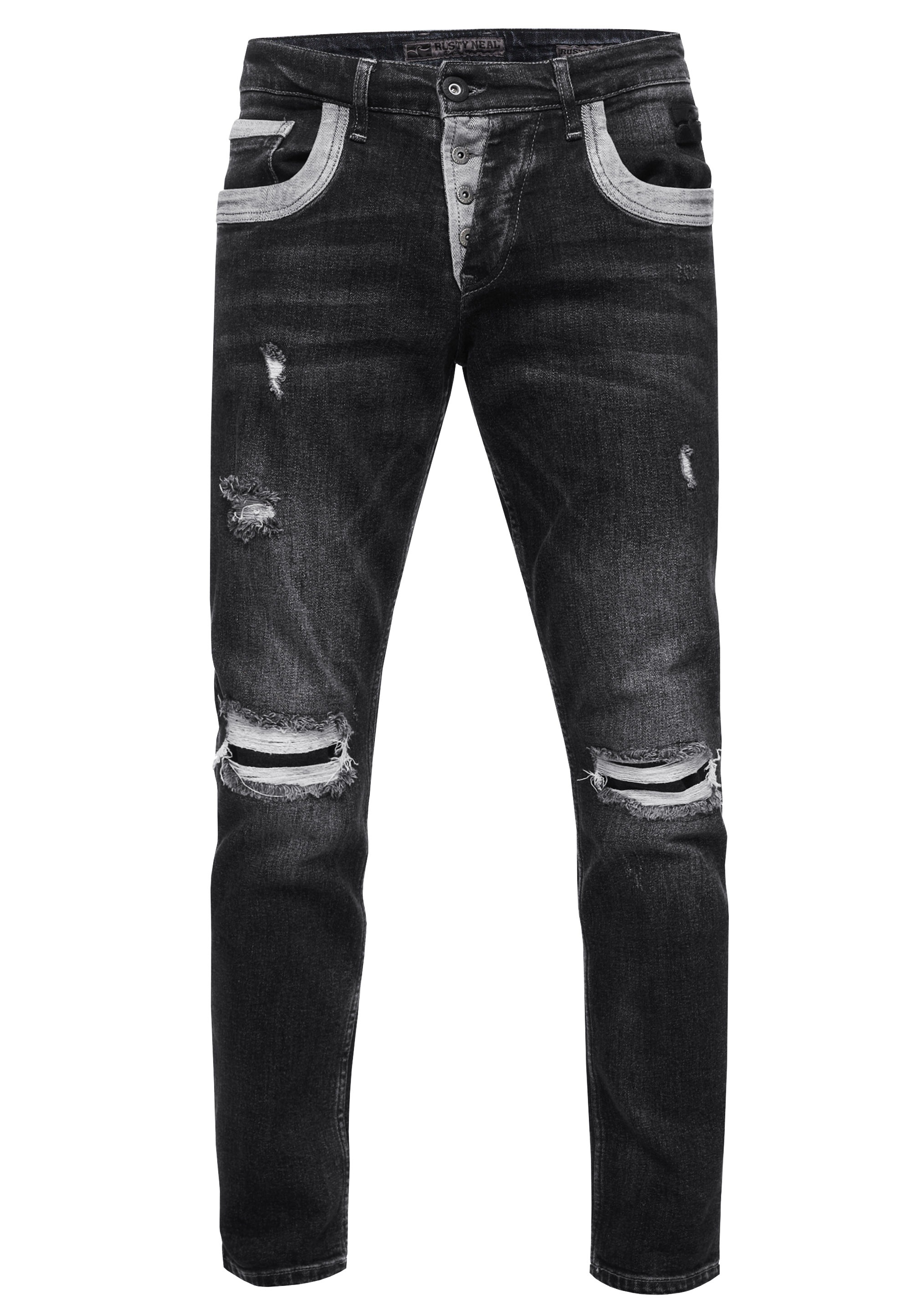 Rusty Neal Straight-Jeans »YOKOTE«, mit farblich abgesetzten Details
