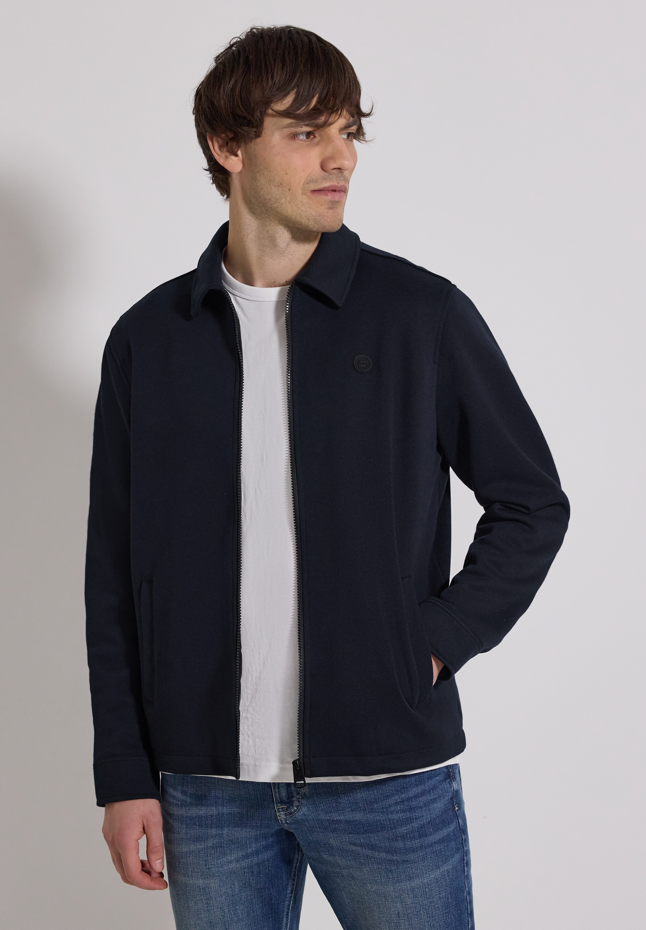 STREET ONE MEN Blouson ohne Kapuze mit Piqué-Struktur günstig online kaufen