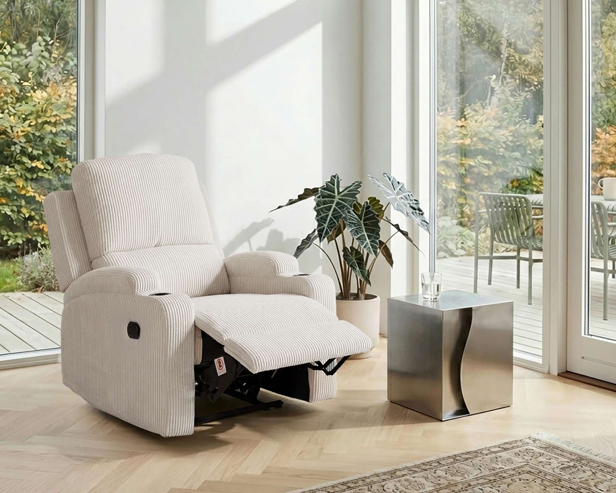 OTTO home Relaxsessel "NAPORI Cord, Kinosessel, Multimedia-Sessel" TV-Sessel mit manueller u elektrischer Relaxfunktion u. Getränkehalter