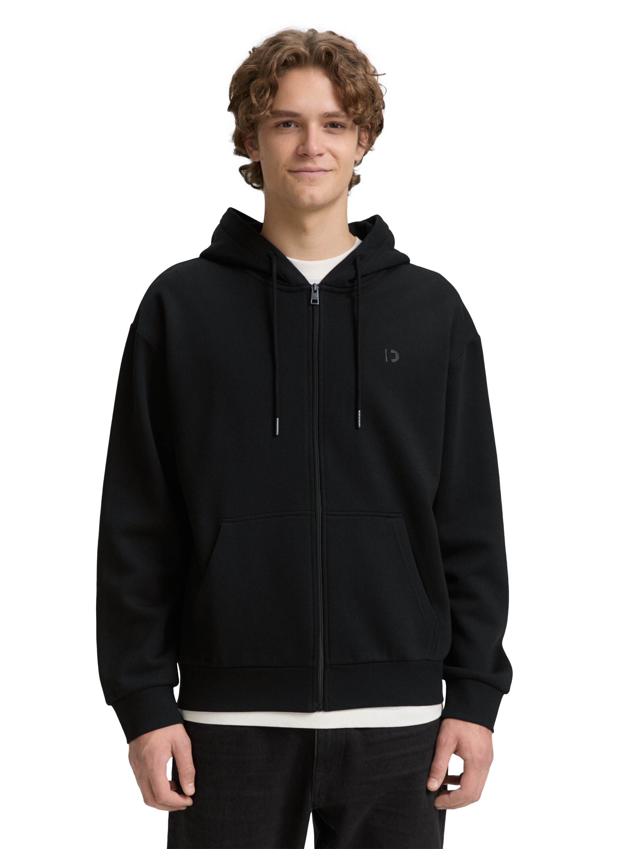 TOM TAILOR Denim Sweatjacke mit Logostickerei