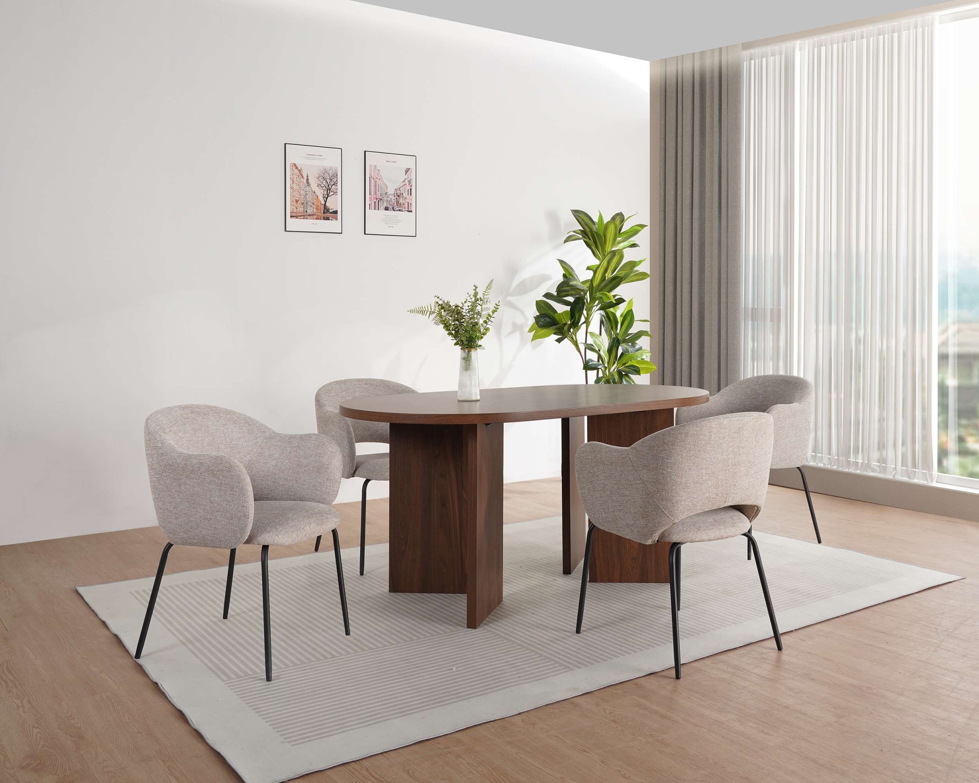 OTTO home Esszimmerstuhl »Friedaa« (Set) 2 Stk.mit schwarzen Metallbeinen, Webstoffbezug, Sitzhöhe 46 cm