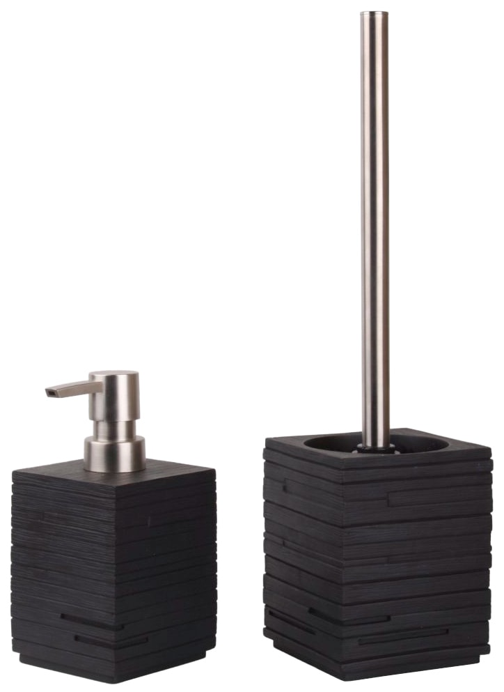 Sanilo Badaccessoire-Set "Calero Black" bestehend aus Seifenspender und WC- günstig online kaufen