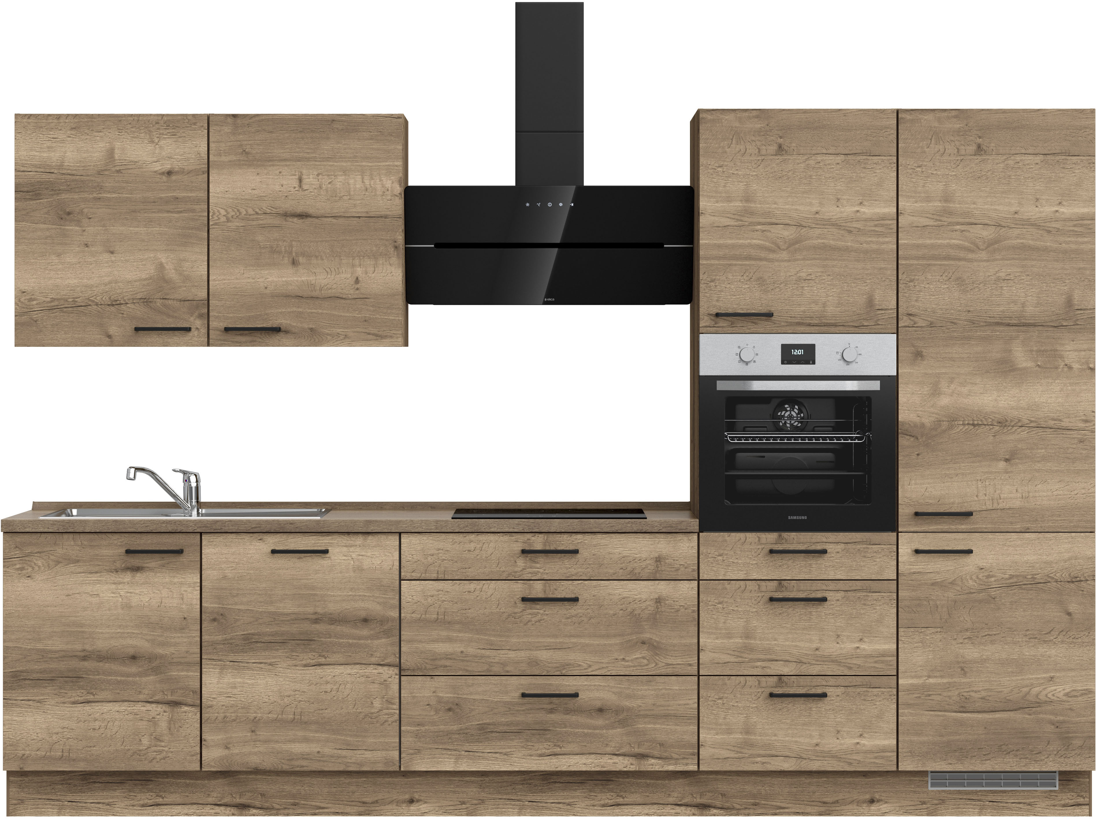 nobilia ""Structura II", NEU: individuell anpassbar mit gratis Profi-Beratung" vormontiert, Breite 330 cm, Ausrichtung wählbar, wahlw. mit E-Geräten