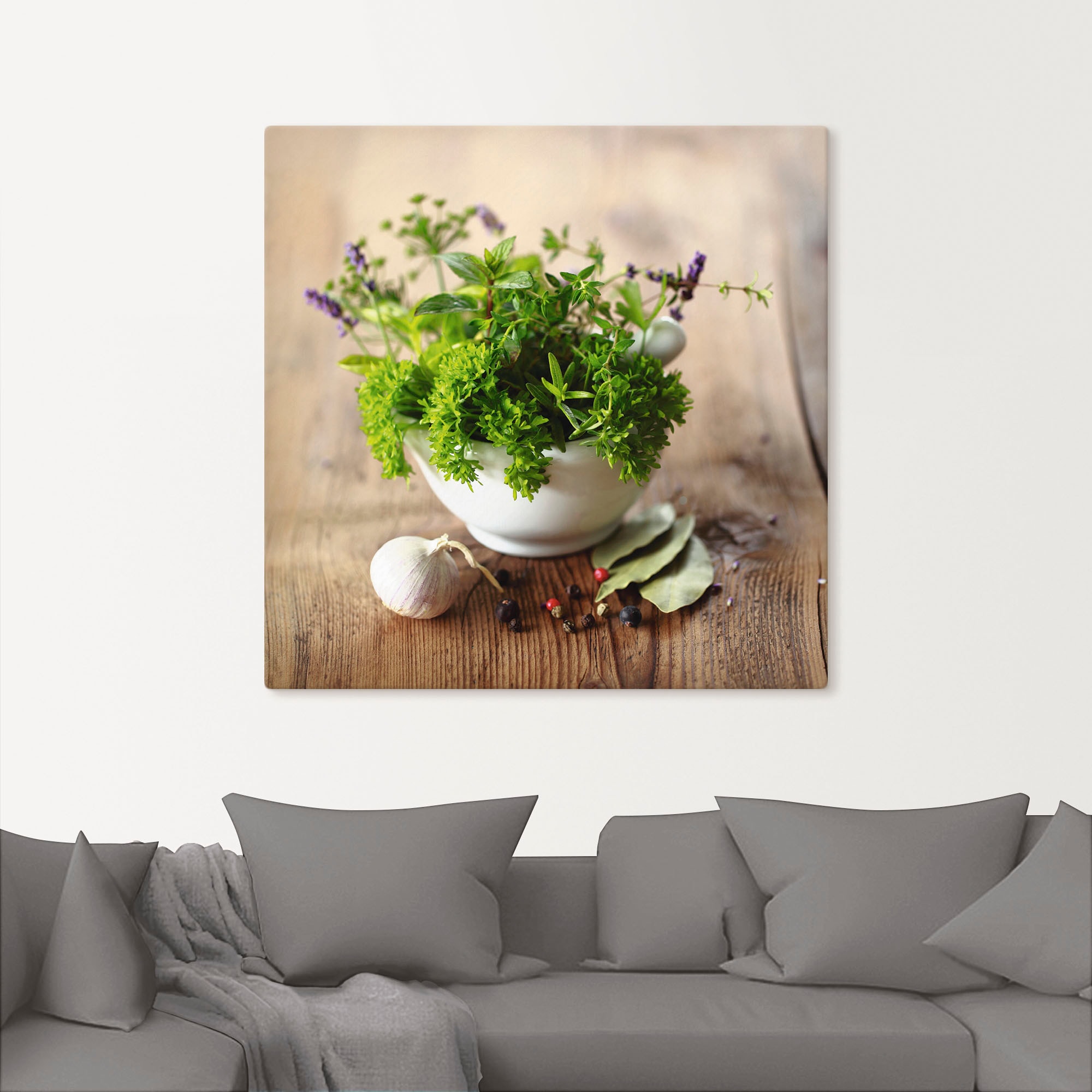 Artland Wandbild »Verschiedene Kräuter - Küche«, Arrangements, (1 St.), als Alubild, Outdoorbild, Leinwandbild, Poster, Wandaufkleber