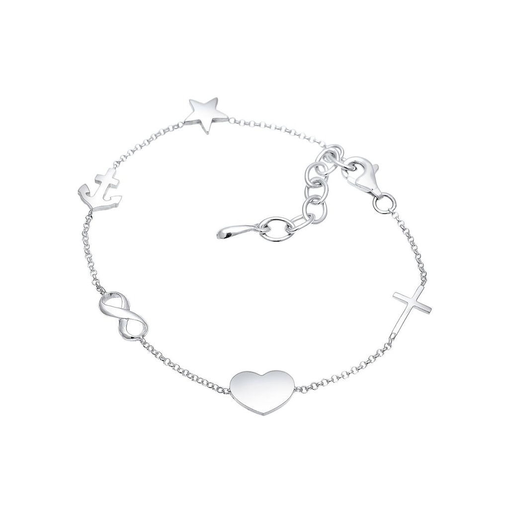 Elli Armband »Kreuz Herz Infinity-Unendlichkeitsschleife Anker Stern, 0201951617«